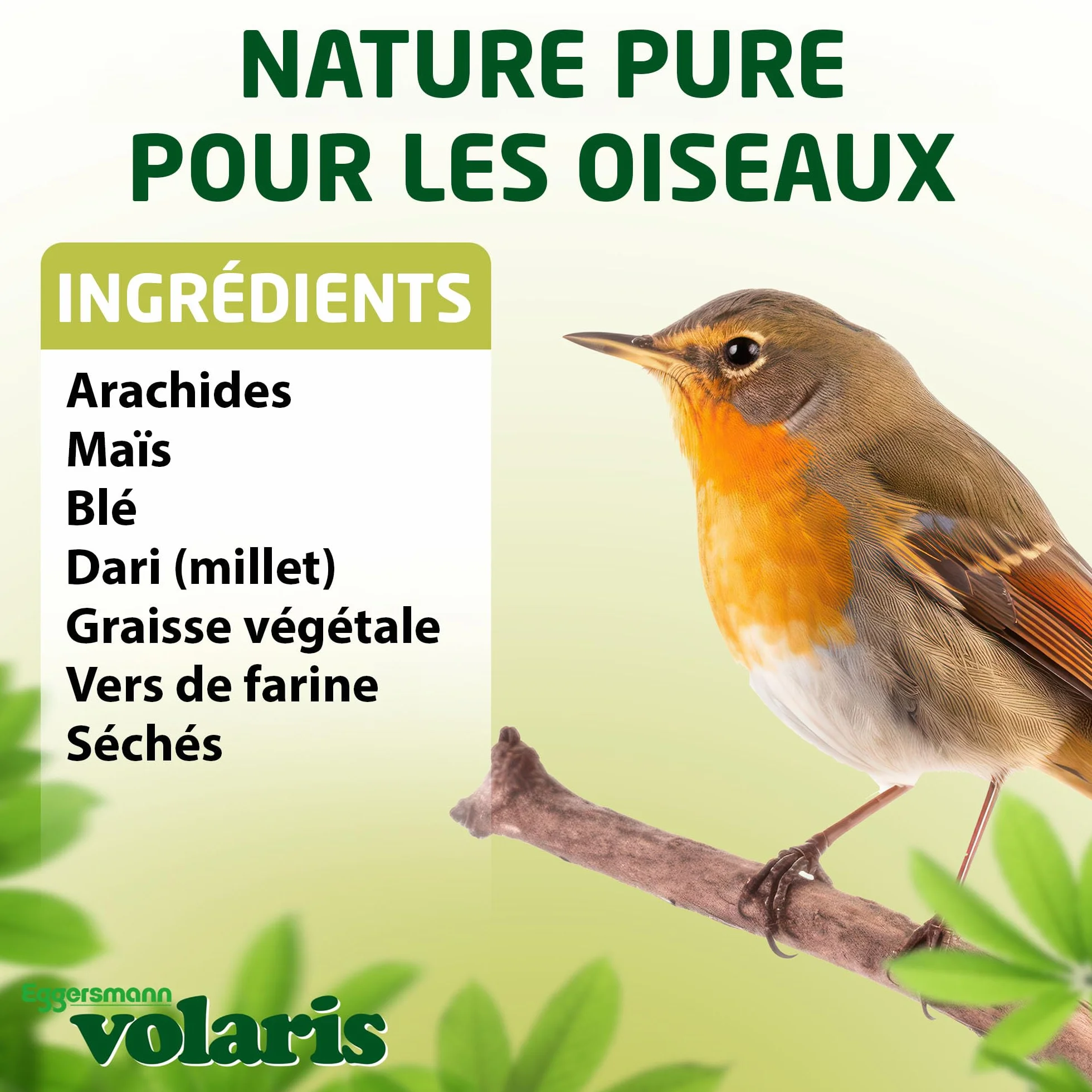 Eggersmann Volaris Beurre de Cacahuètes pour Oiseaux Sauvages 3 x 350 g Riche en Calories