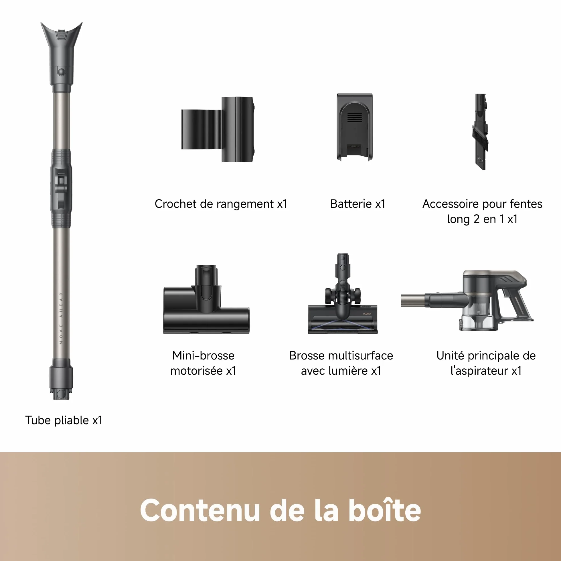 Mova Aspirateur Balai sans Fil S2 36000Pa Autonomie 60 Min Filtration 99,9% Anti-nœuds