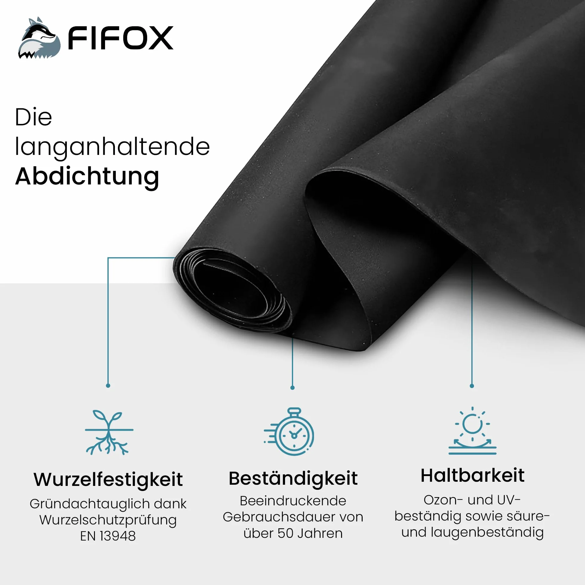 Membrane EPDM étanche 1,5 mm 3,05 m x 3 m noir pour toit abris de jardin carports