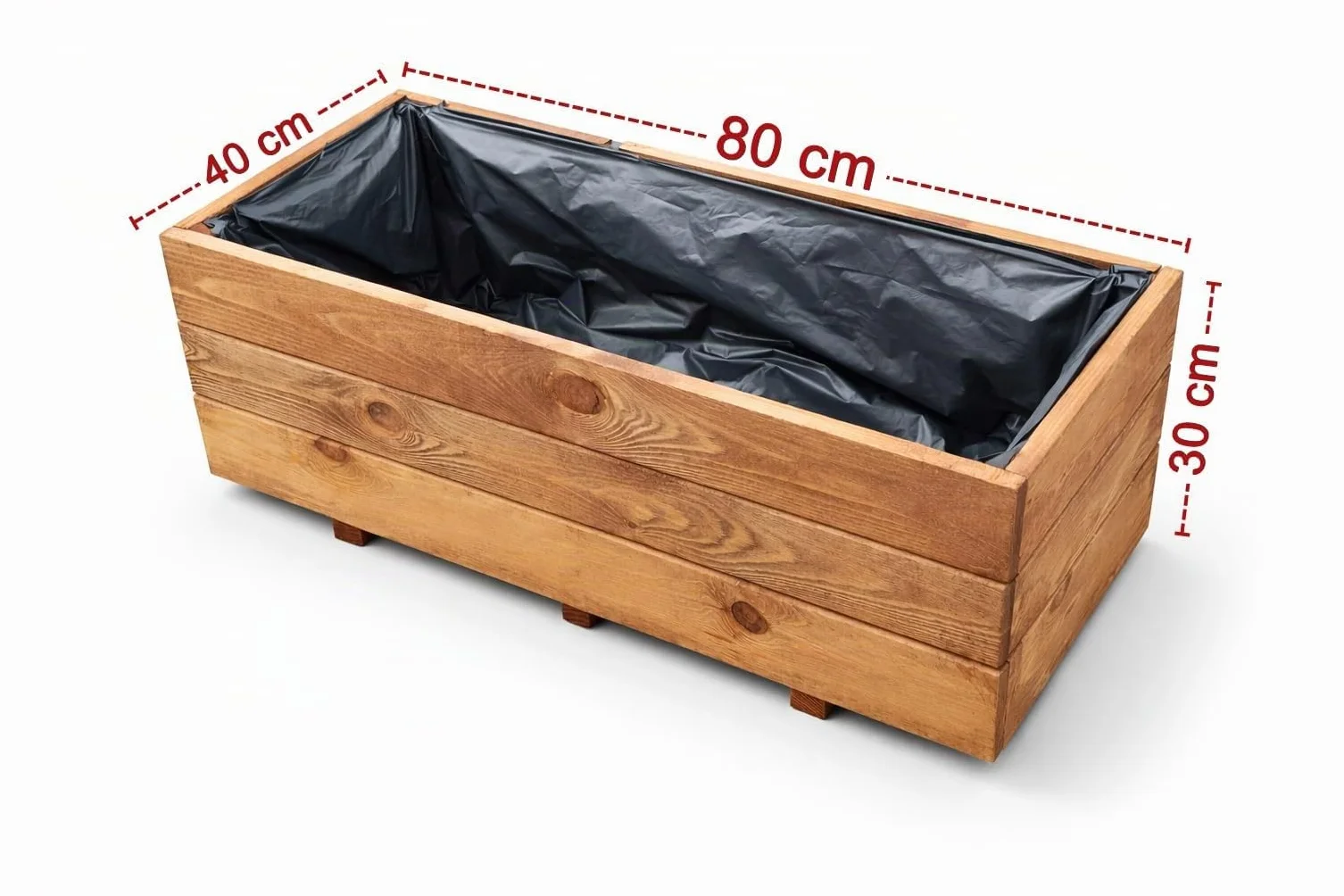 FKL DESIGN Home Deco Jardinière en Bois 80x40x30 cm D28 Teck