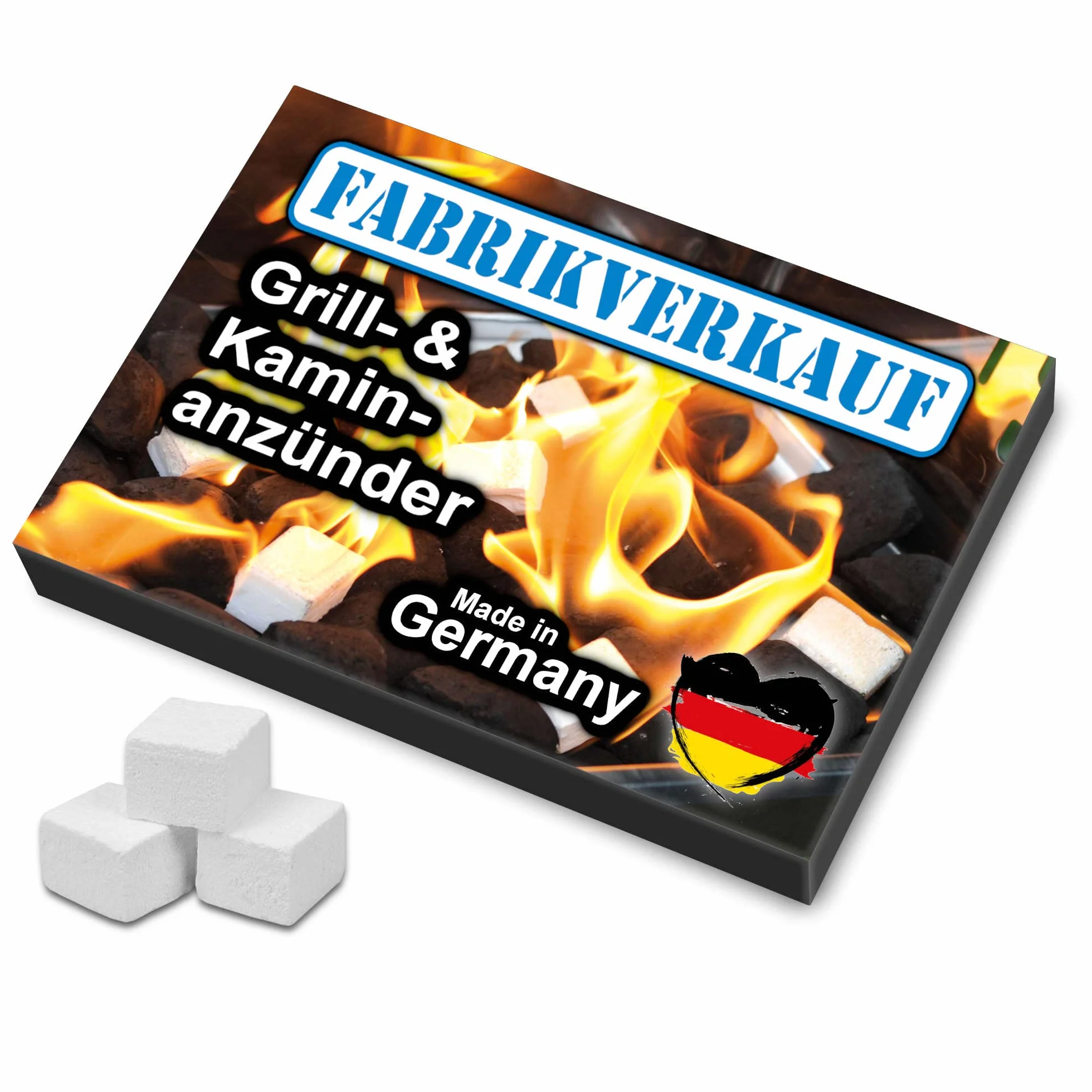 Briquet pour barbecue allume-feu blanc 24 pièces paraffine Fabriqué en Allemagne