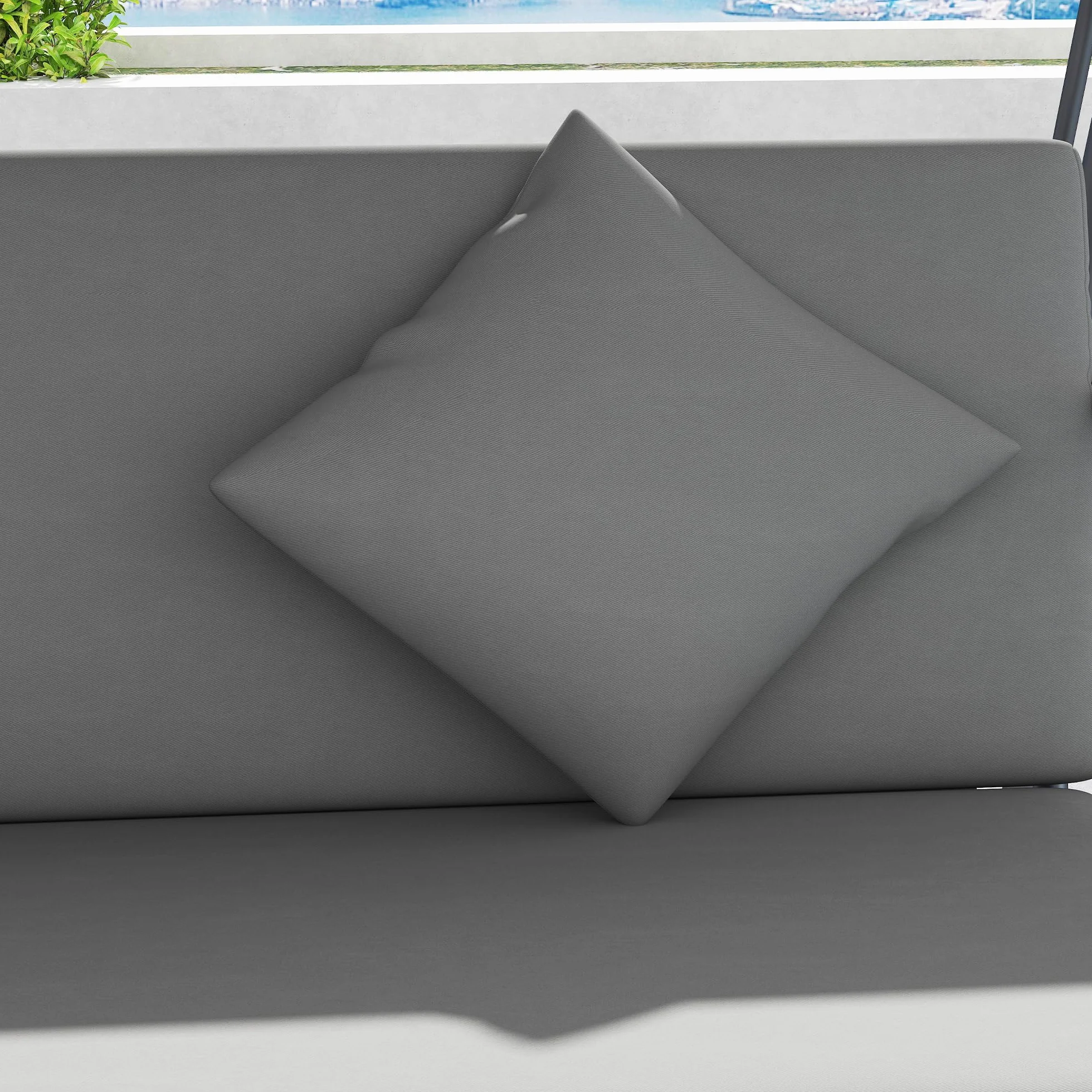 Outsunny Balancelle de Jardin 3 Places Convertible Toit réglable Matelas fourni métal Polyester Noir Gris Clair