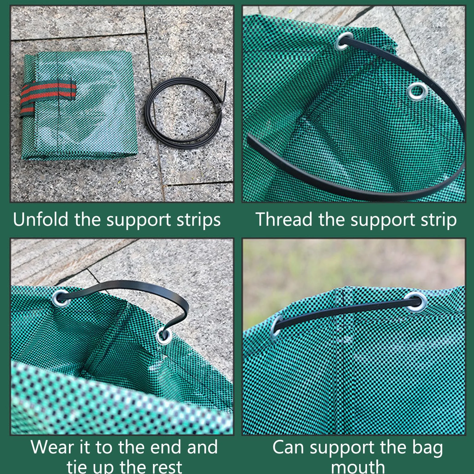 Sac Jardin Déchets Verts 60L Réutilisable 45x38cm Imperméable Résistant