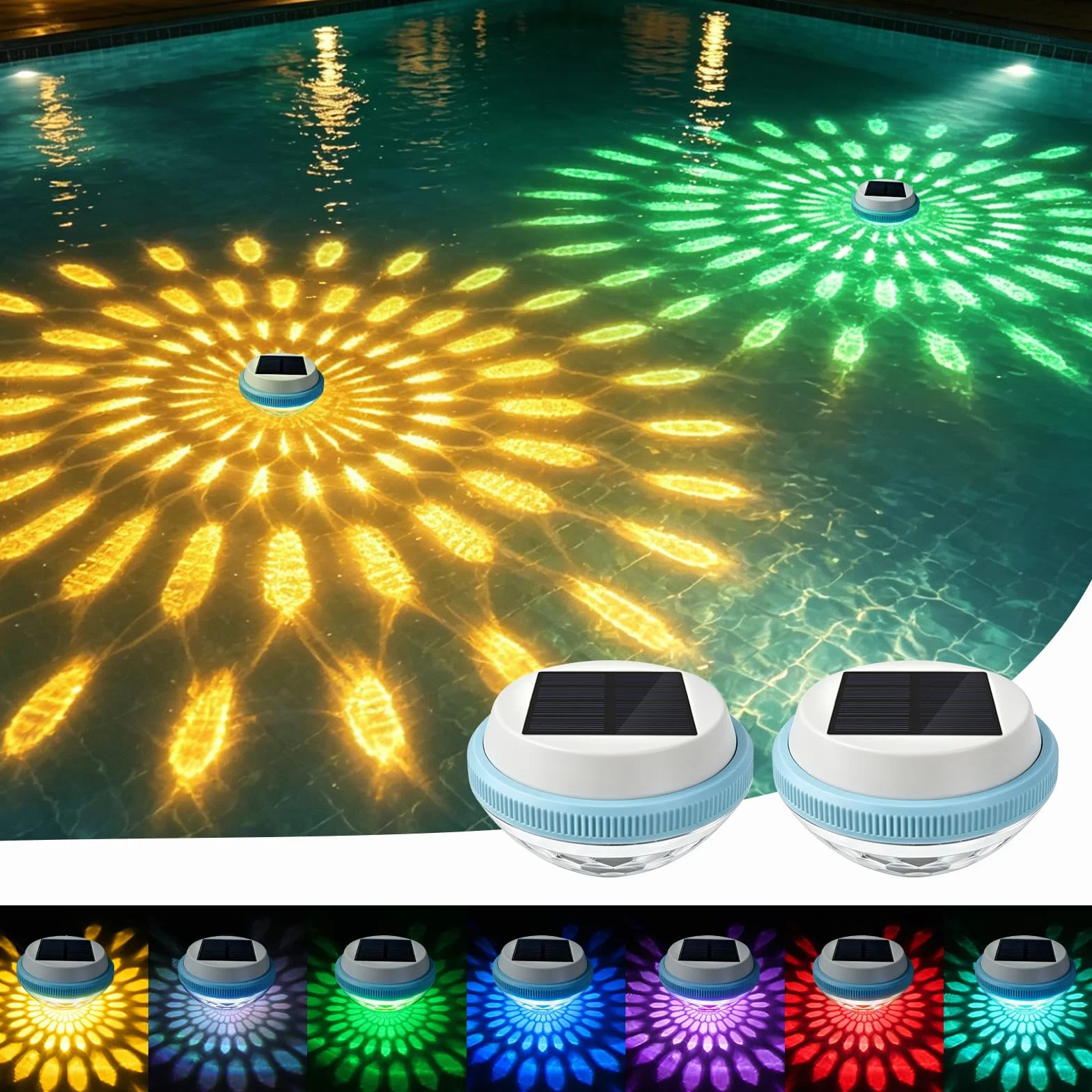Lampe Flottante Piscine Solaire 7 Couleurs LED Éclairage Piscine Solaire