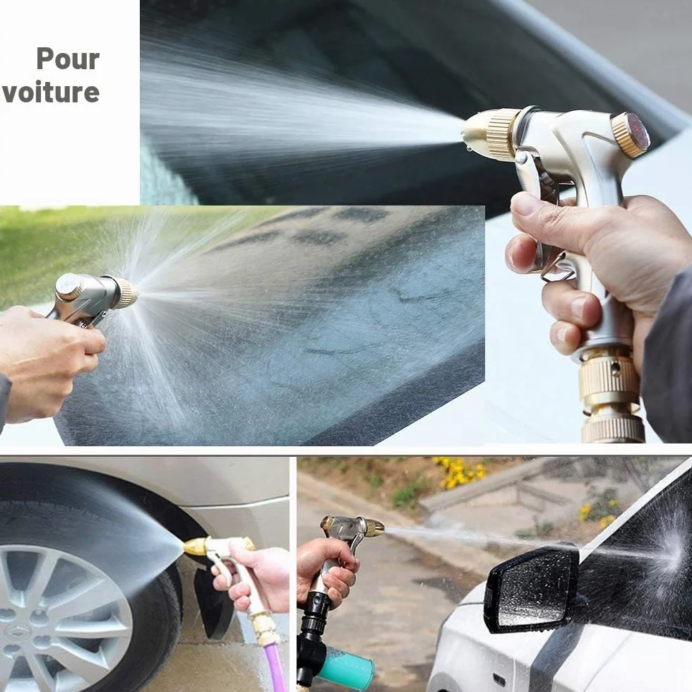 FANHAO Pistolet d'arrosage métal haute pression professionnel pour lavage de voiture et arrosage de jardin