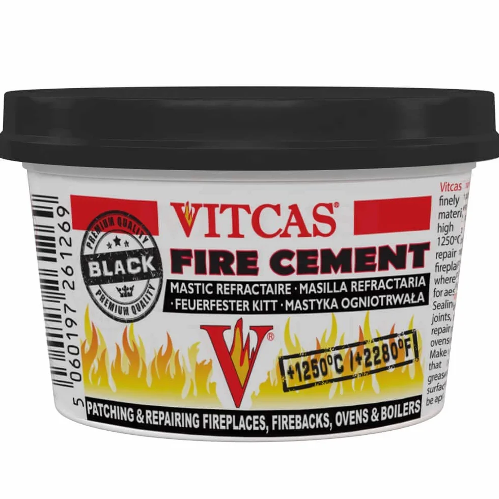 VITCAS Mastic réfractaire pour cheminées, chaudières et cuisinières noir 500 g