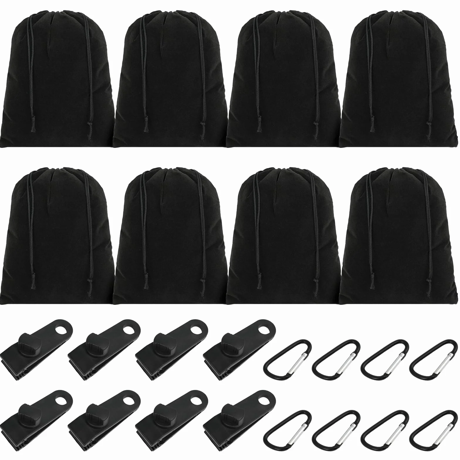 BATHRINS Lot de 8 Poches à Poids Portables pour Auvent Tente avec Mousquetons et Crochets