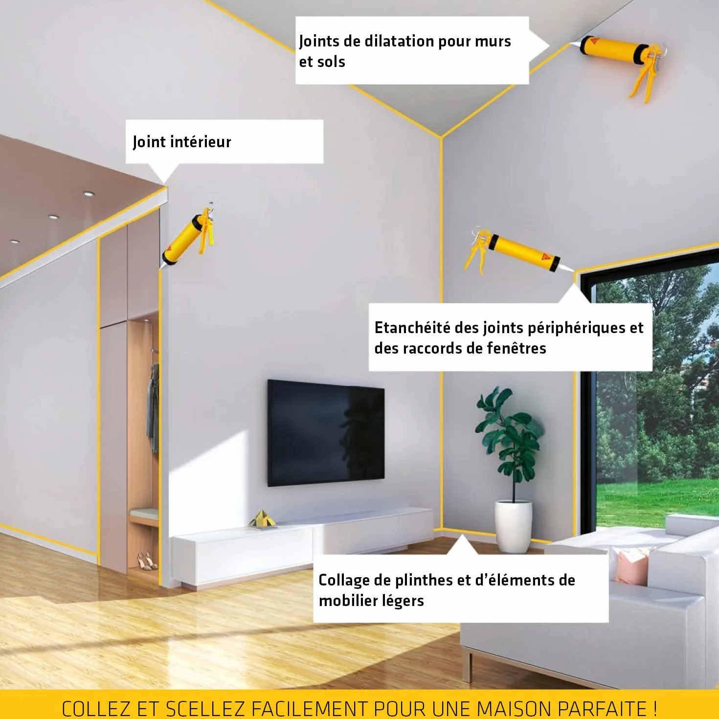 SIKA - Mastic joint et colle multi-usages - Sikaflex 11 FC Purform Marron - Tout en un - Multisupports - Intérieur et extérieur - Idéal travaux de bricolage - Durcit rapidement - 300 ml
