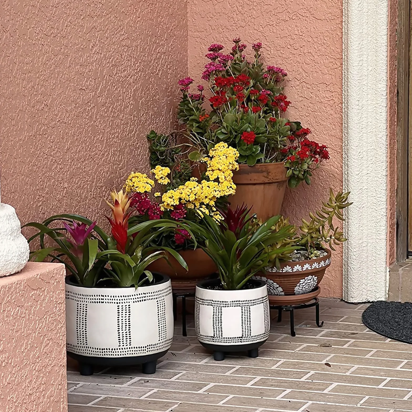 Supports de plantes en métal robuste lot de 5 pour pot de fleurs intérieur extérieur antirouille