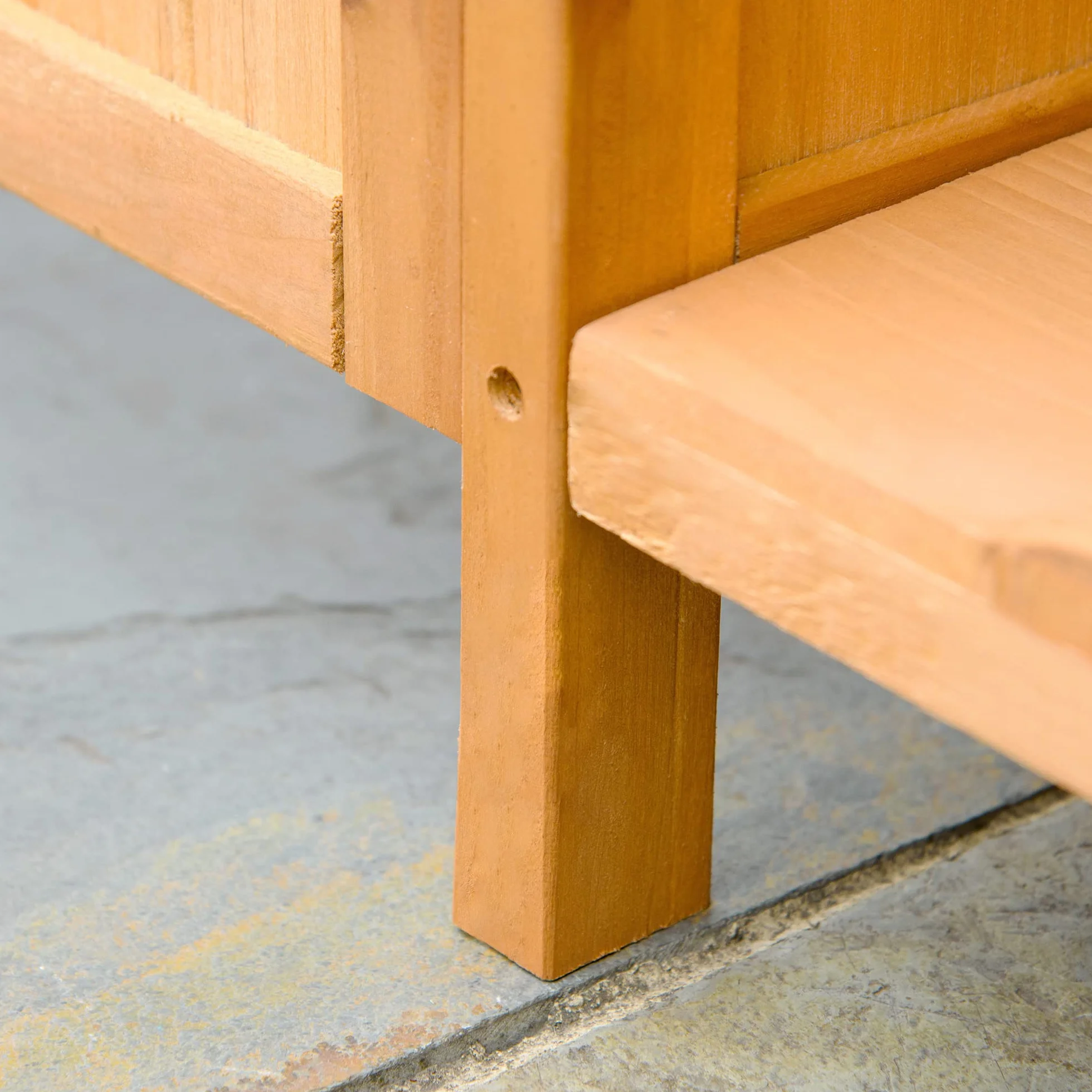 Outsunny Armoire de Jardin sur Pied Table de rempotage 2 en 1 Acier galvanisé Bois de cèdre