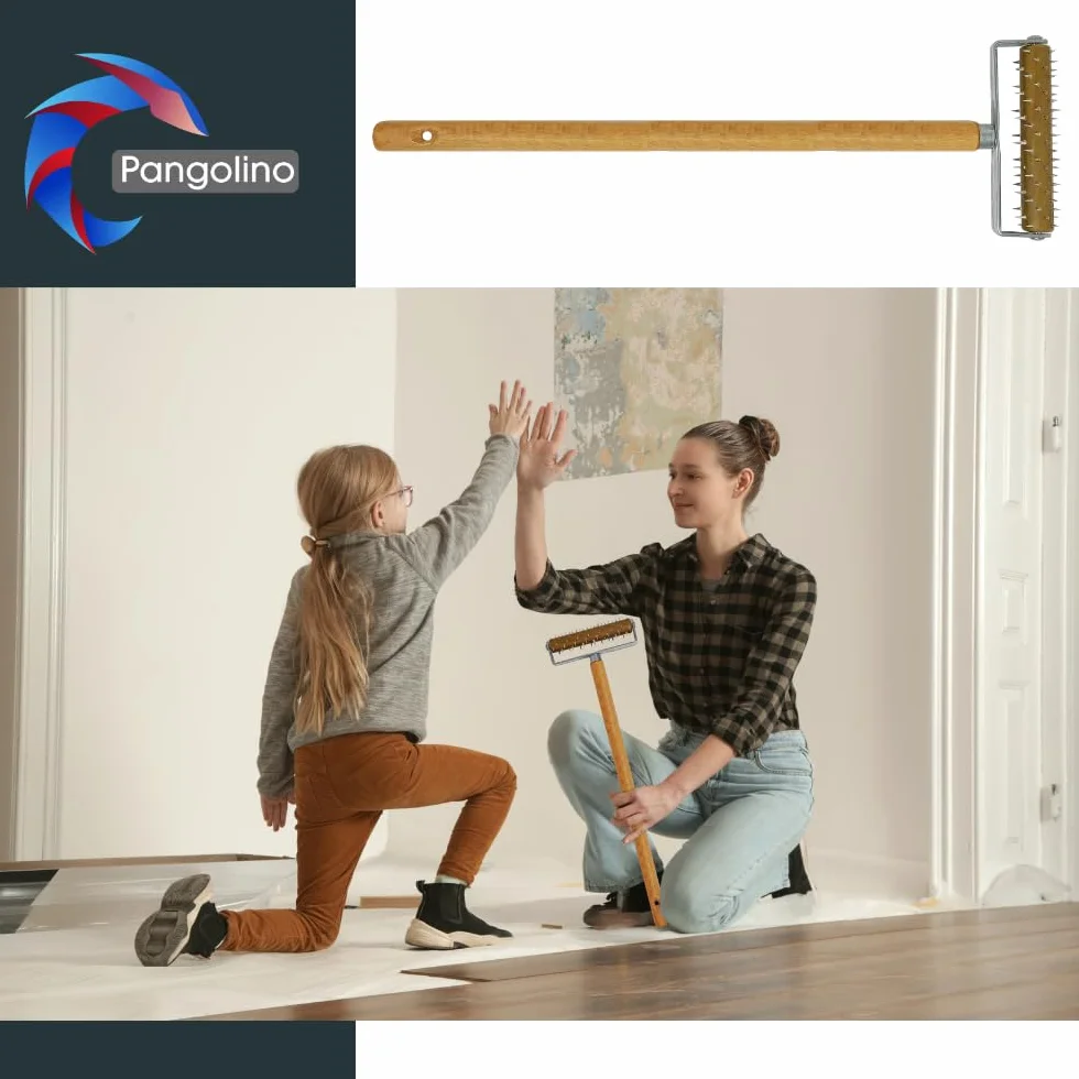 Pangolino Rouleau à pointes pour papier peint 150 x 500 mm, outil de pose avec grattoir