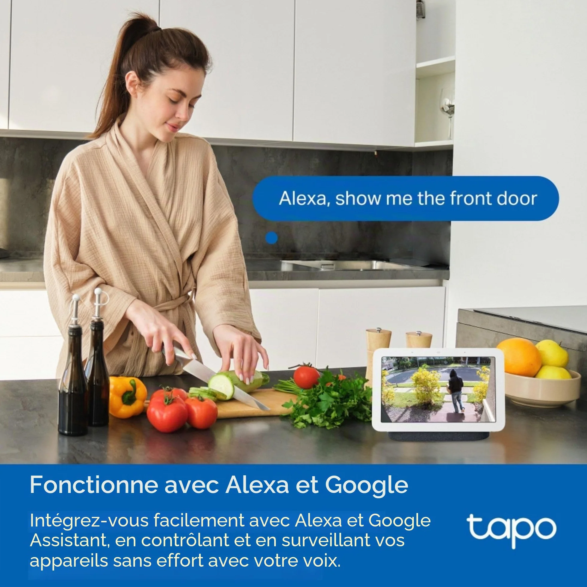 Tapo Caméra de Sonnette sans Fil, Sonnette vidéo alimentée par Batterie 2K 3MP, Vue Ultra Large à 160°, Vision Nocturne en Couleur, détection AI, IP65 résistant aux intempéries, Compatible avec Alexa