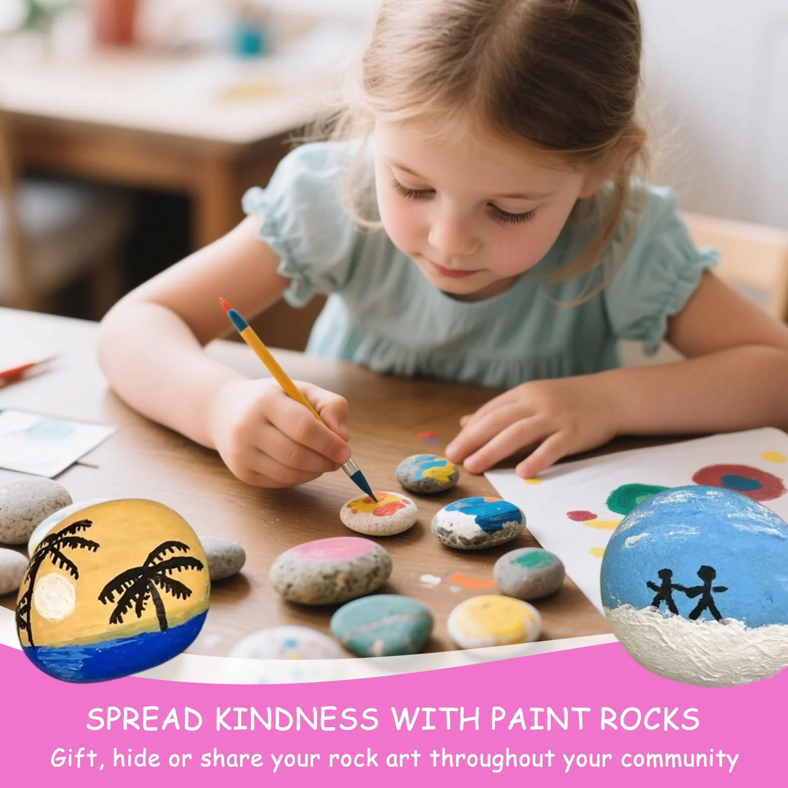 Galets à Peindre 25 Pièces 3-5 cm Pierres Plates Lisses Naturelles DIY Peinture Décoration Bricolage Enfant
