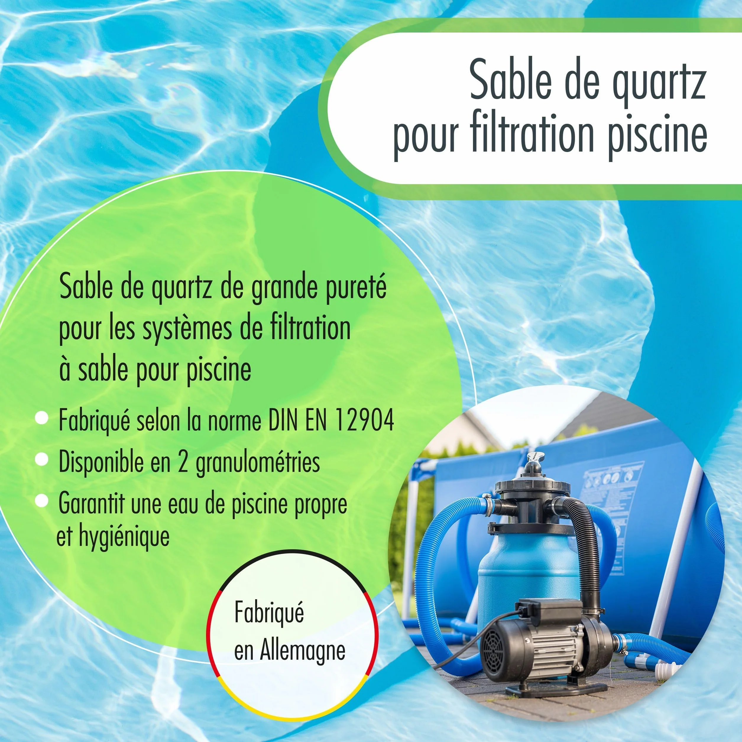 Höfer Chemie Sable de Quartz Premium 25 kg 0,4-0,8 mm pour Filtre de Piscine