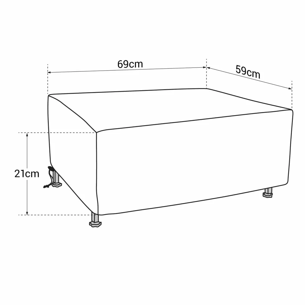 Housse de Protection Plancha Rectangulaire 69×59×21 cm Imperméable UV Intempéries
