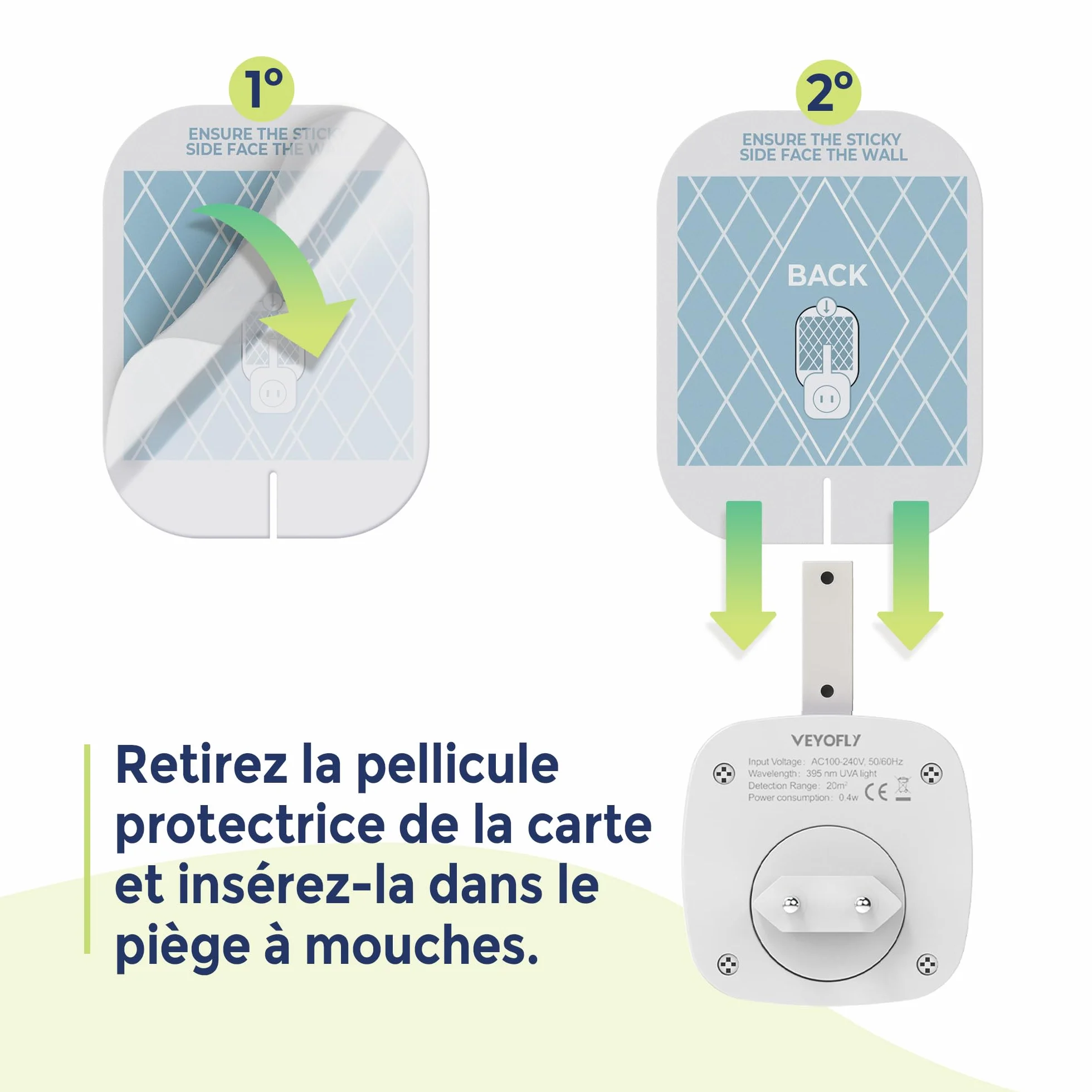 VEYOFLY Recharges pour piège à Insectes Volants, Attrape-Insectes, Tueur de moustiques (Lot de 5)