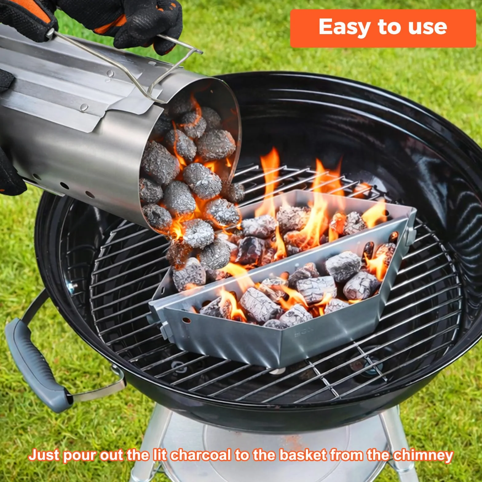 QuliMetal Char-Basket Paniers à Charbon pour Weber 7403 – Compatible BBQ 47,6 & 67 cm, Lot de 2