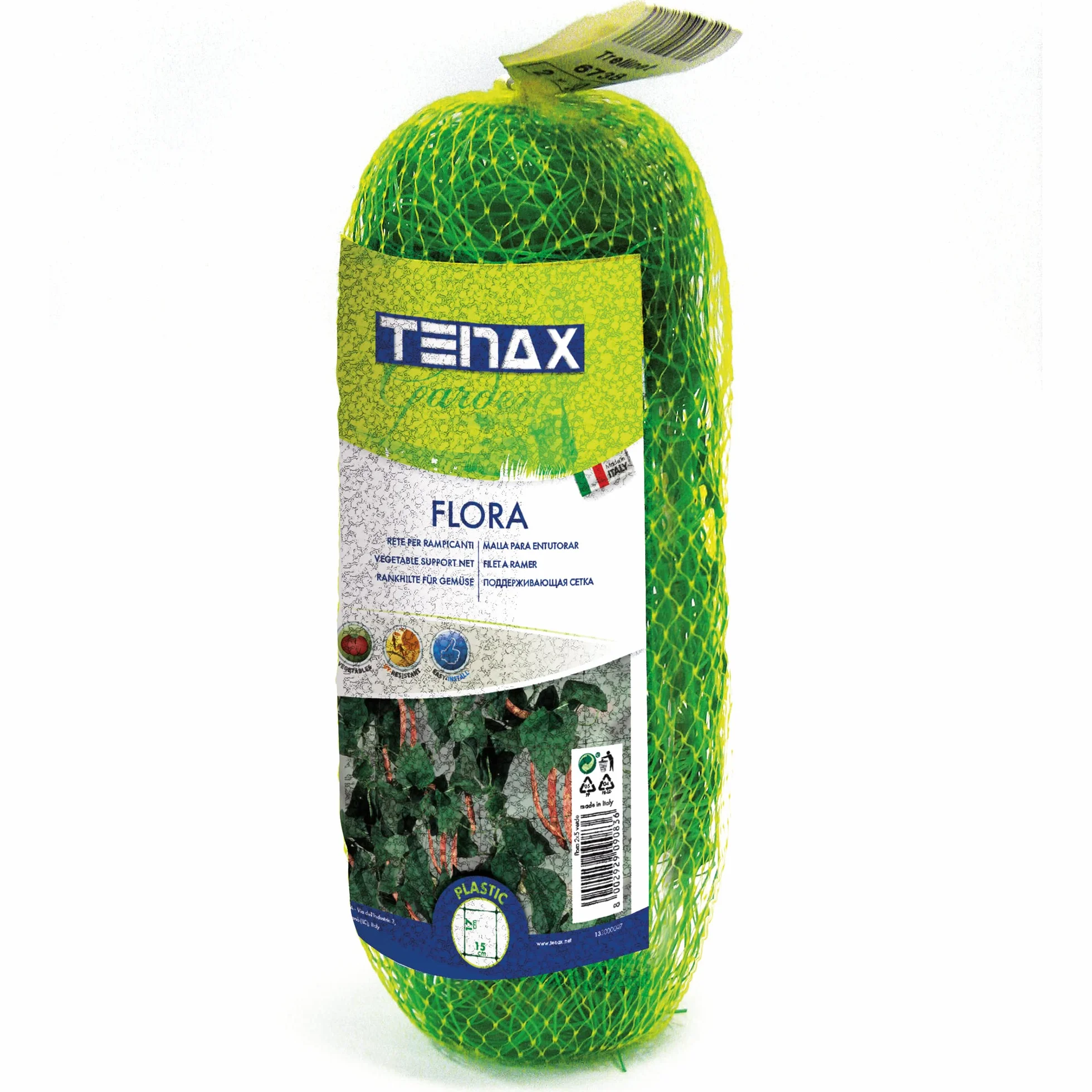 TENAX Flora 2,00 x 20 m vert filet pour grimpants et support de légumes