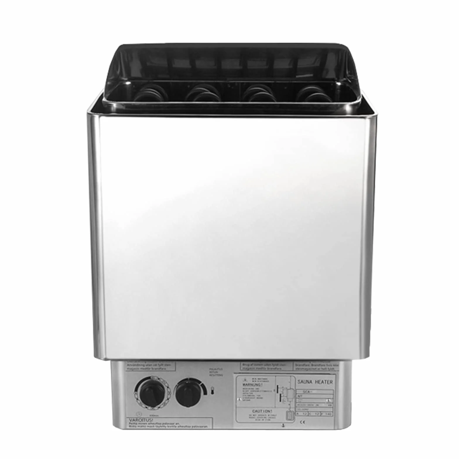 Poêle de Sauna Électrique Portable Inox, 6 kW, Contrôleur Intégré, 80℃ Max, pour Sauna 5-9 m³, Utilisation Commerciale de Douche Spa Hôtel, Pierres Non Incluses