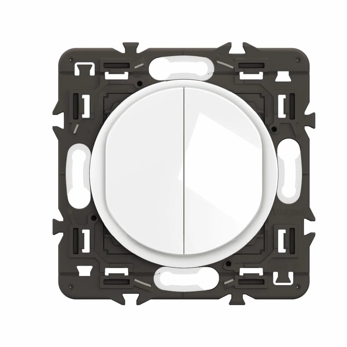 LEGRAND - Interrupteur Va-et-Vient + Poussoir Céliane - Commande d'Eclairage Silencieuse - A compléter avec une plaque - Blanc