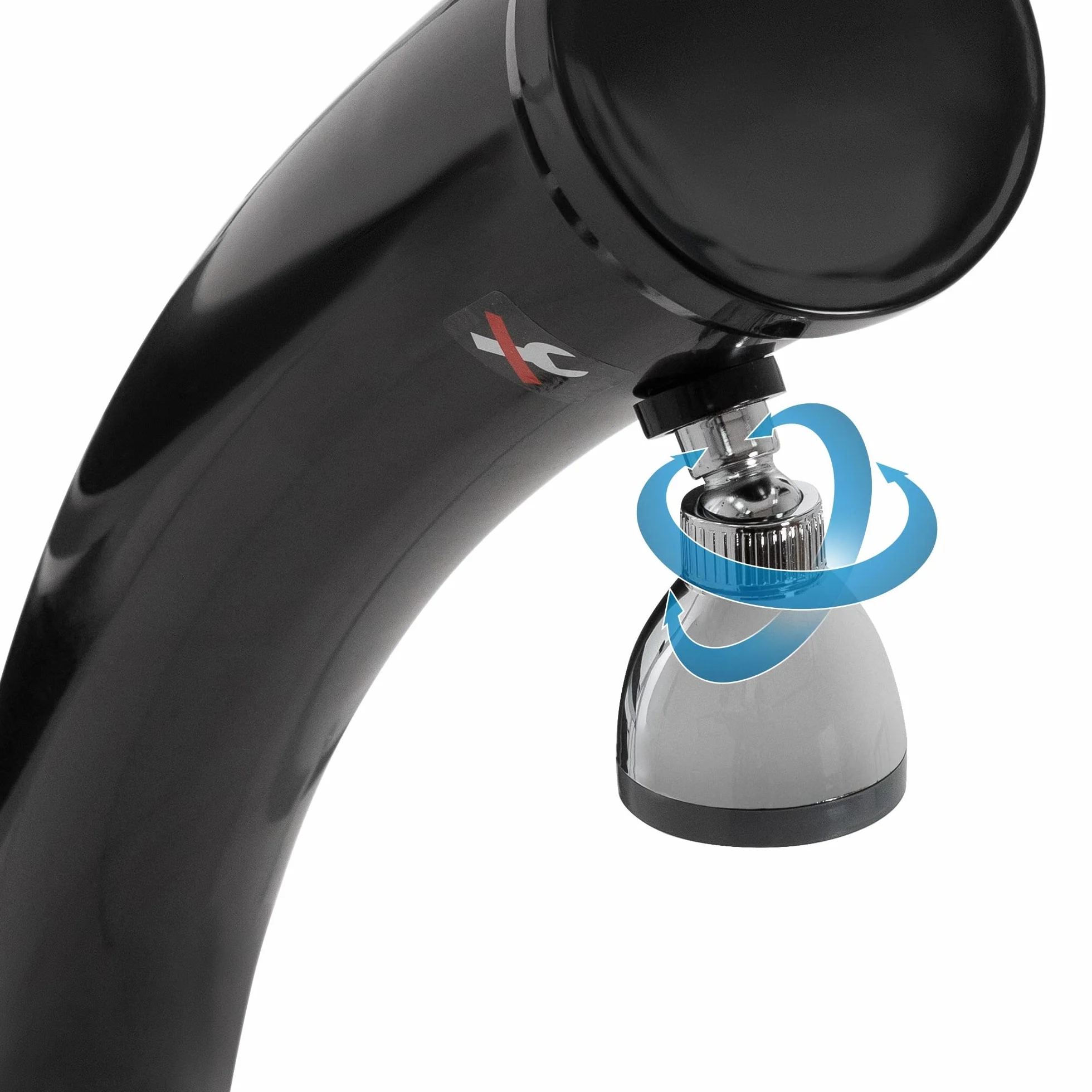 Douche Solaire de Jardin 20 L 222 cm Ronde Noir Courbé, Eau Chaude jusqu'à 60°C sans Branchement Électrique