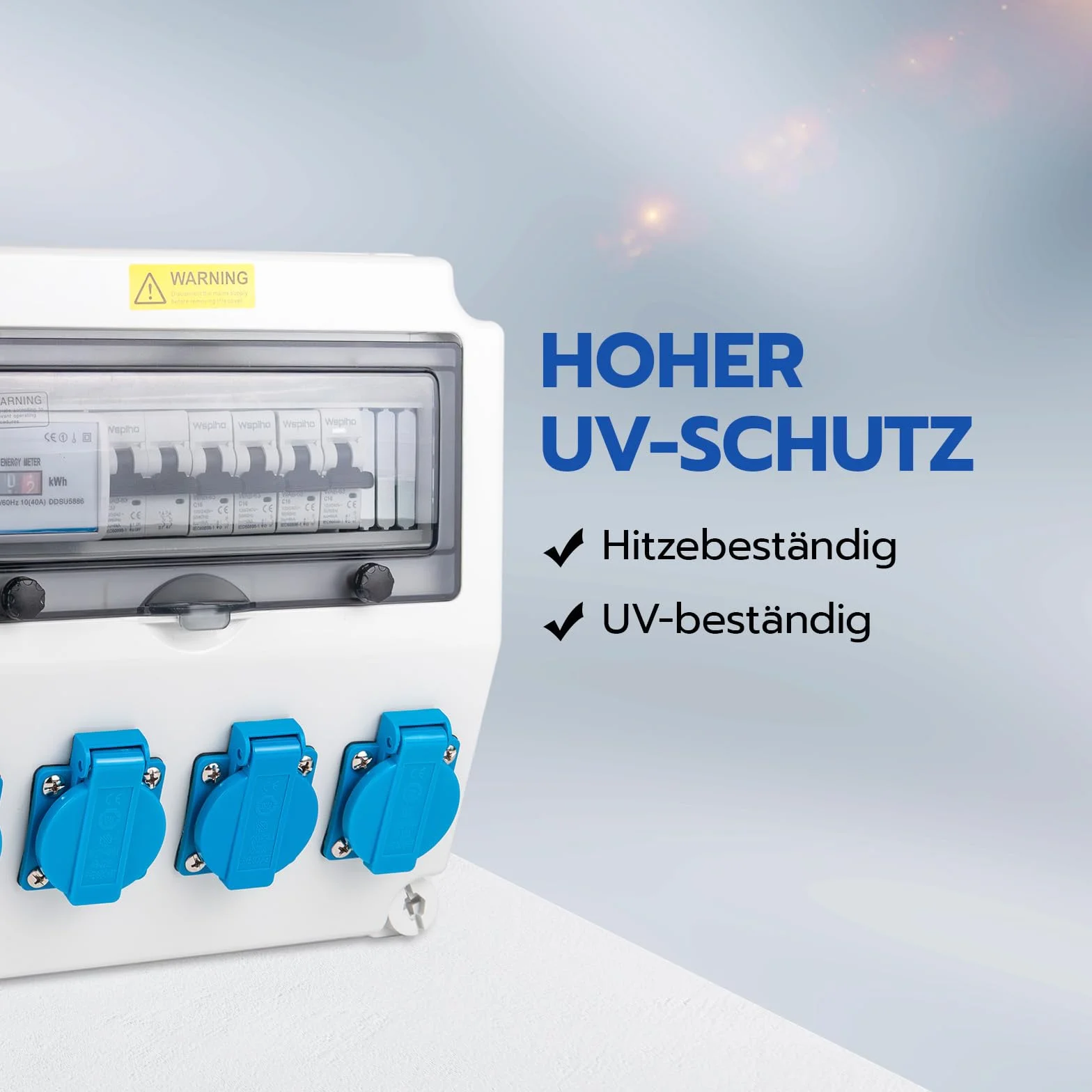 Distributeur de courant de construction 40 A 230 V avec compteur et prise CEE 16 A