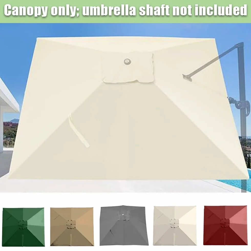Rectangle Toile De Rechange Parasol Déporté 3x3.0m 3x4m 8 Baleines Housse Extérieur Gris 4x3.0m