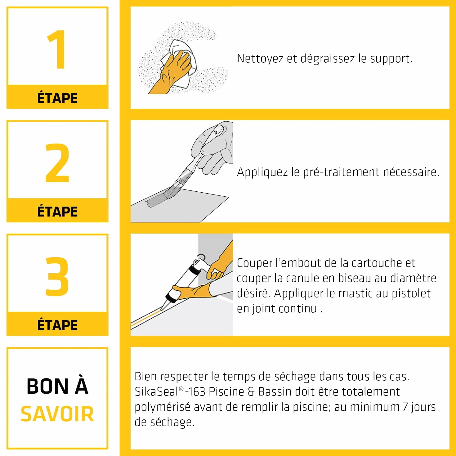 SIKA - Mastic silicone spécial immersion - SikaSeal-163 Piscine & Bassin transparent - Joints de piscines et zones immergées - Résistant au chlore - 300 ml