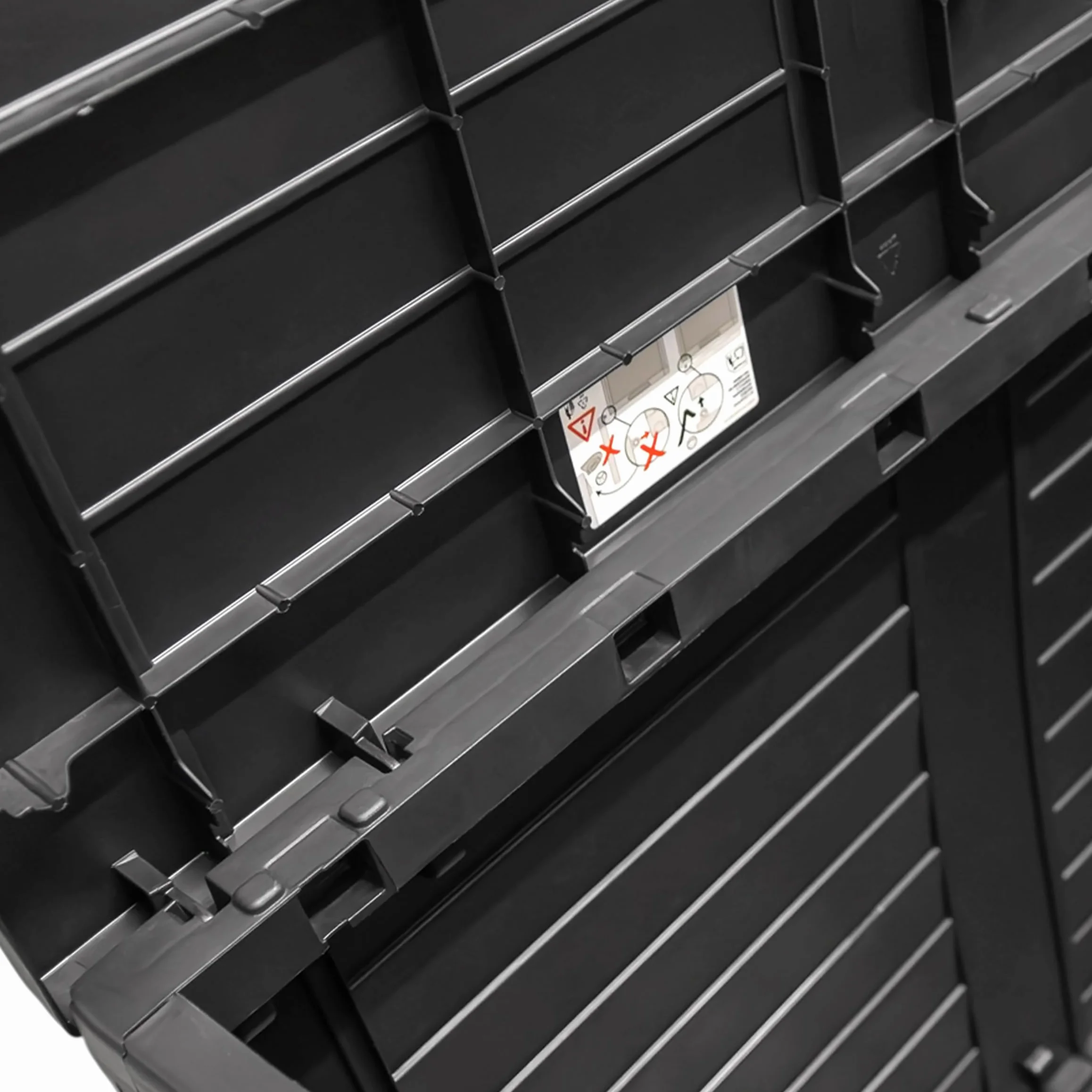 Spetebo Boîte de rangement en plastique anthracite aspect bois 75 x 53 cm 160 l