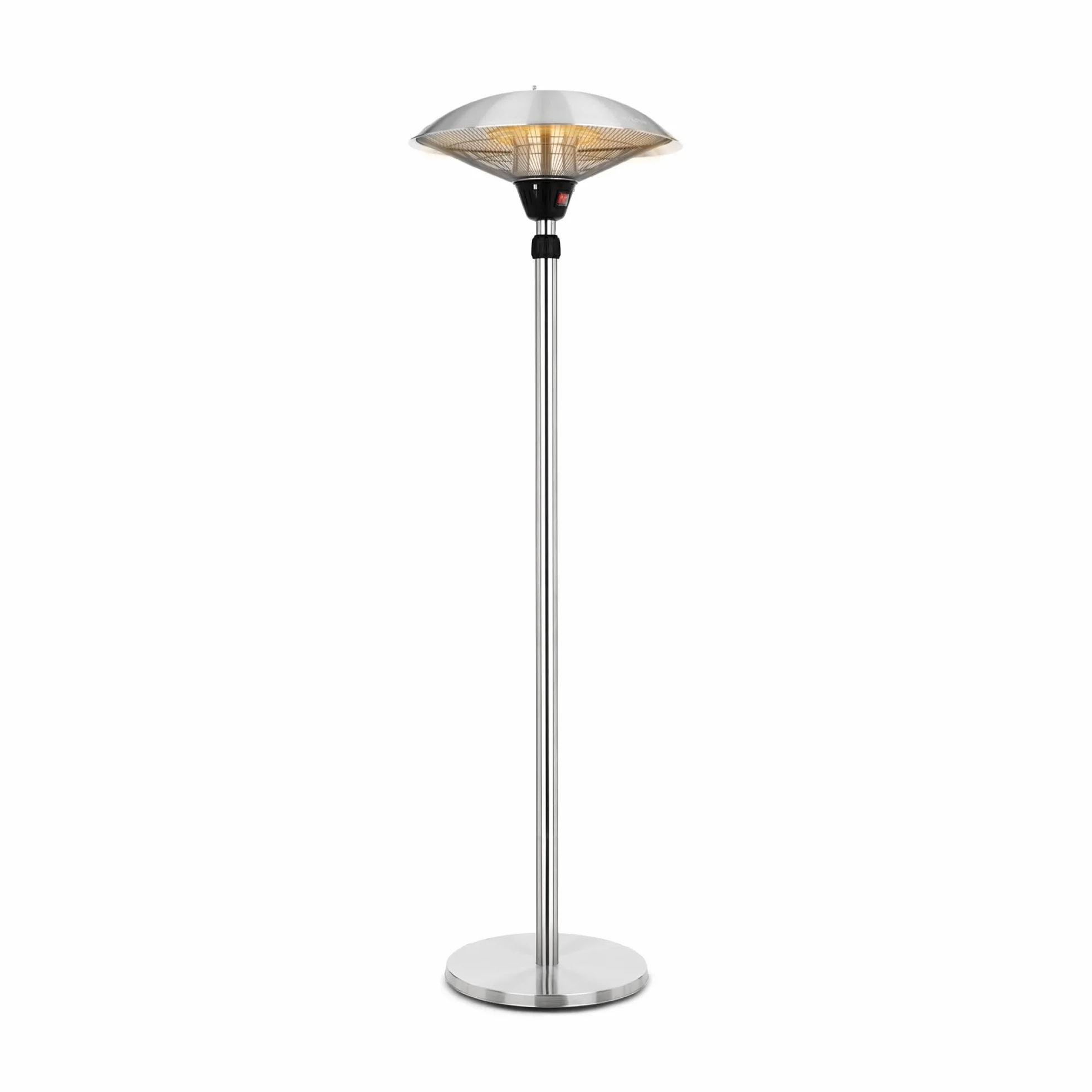 Blumfeldt Heat Guard Parasol - Chauffage extérieur infrarouge 2100W, Radiateur sur pied, IP44 Argent