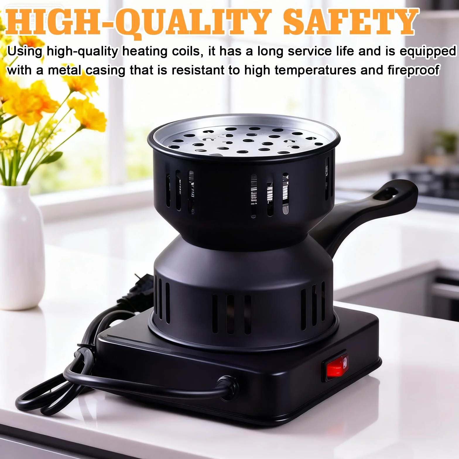 Allume-Charbon Électrique 500 W, Barbecue À Charbon, Brûleur À Charbon pour Cuisine et Camping