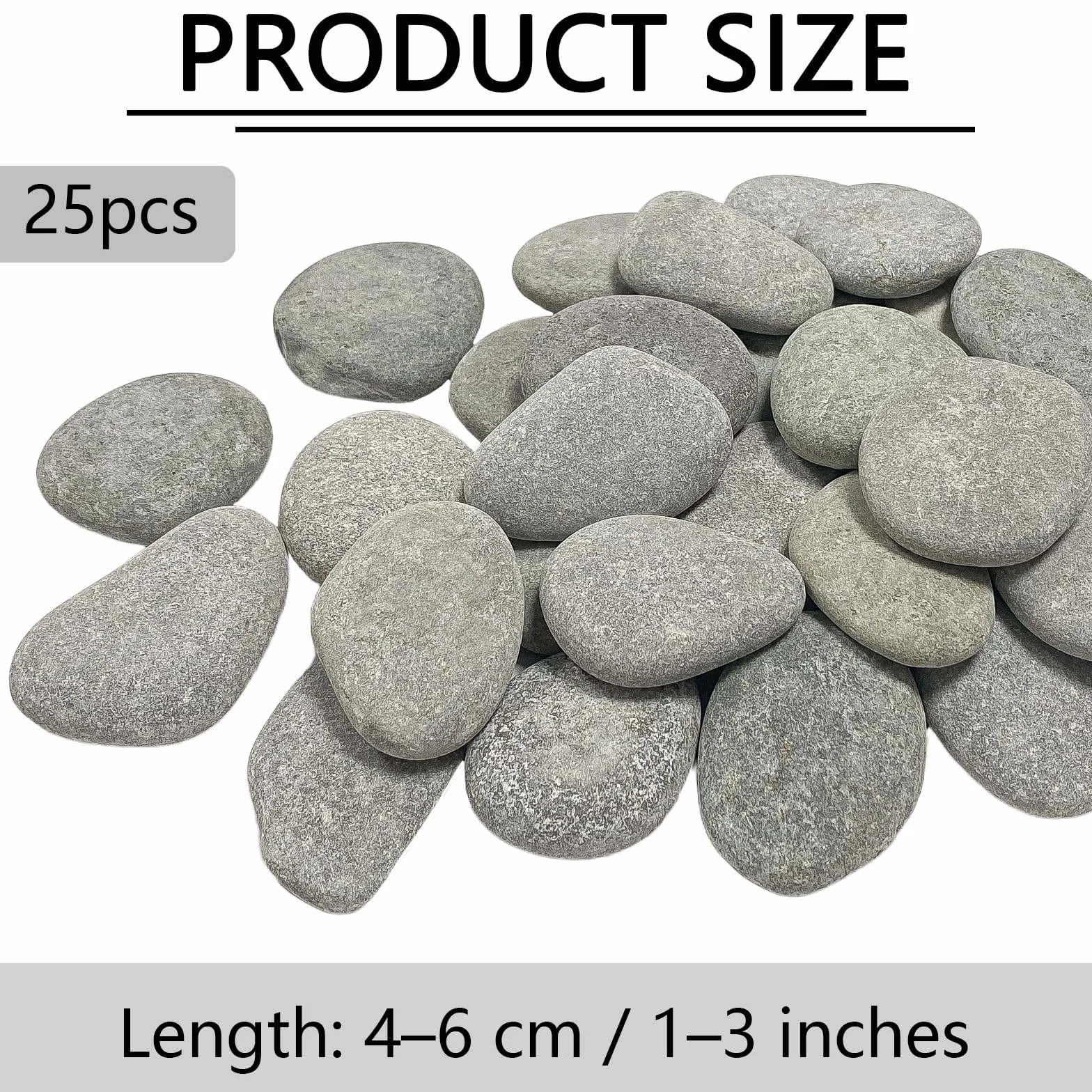 Galets Plats à Peindre 25 Pièces 4-6 cm Pierres Naturelles Lisses pour Peinture Décoration Aquarium Jardin DIY