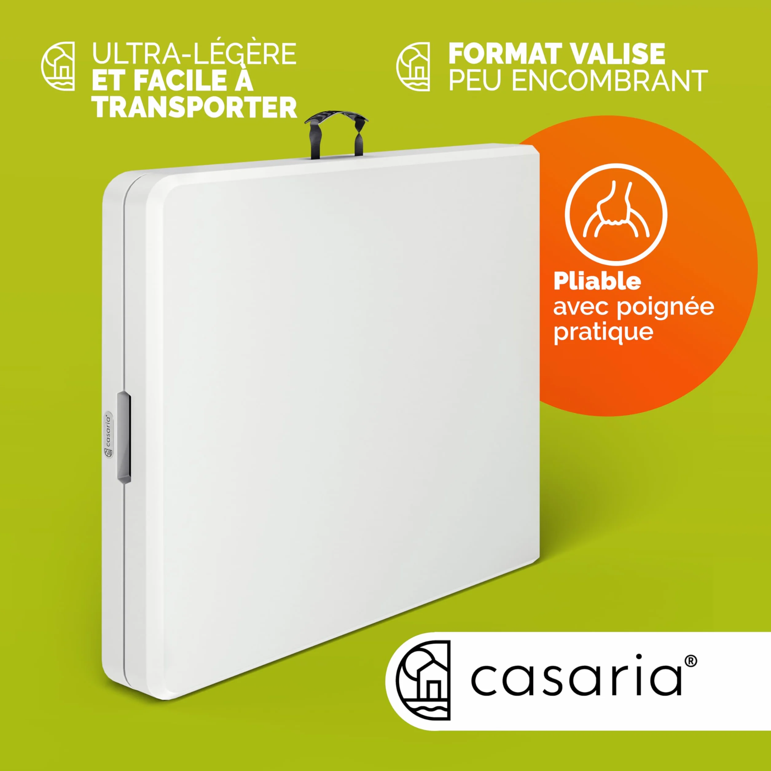 Casaria Table de Camping Pliante Plastique rectangulaire 8 Personnes intérieur extérieur