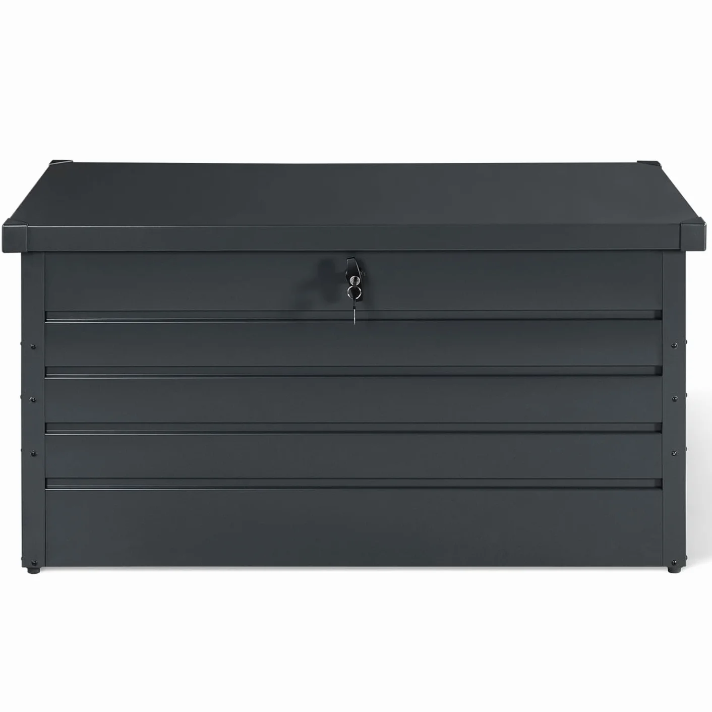 Coffre de rangement métal verrouillable gris anthracite 350L 120x62,5x63 cm
