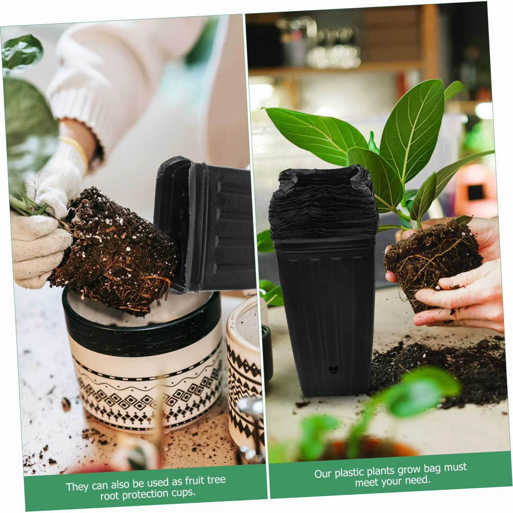 Happyyami Lot de 30 Godets de Pépinière Pots de Plantation Rectangulaires 10x20 cm Plastique Solide