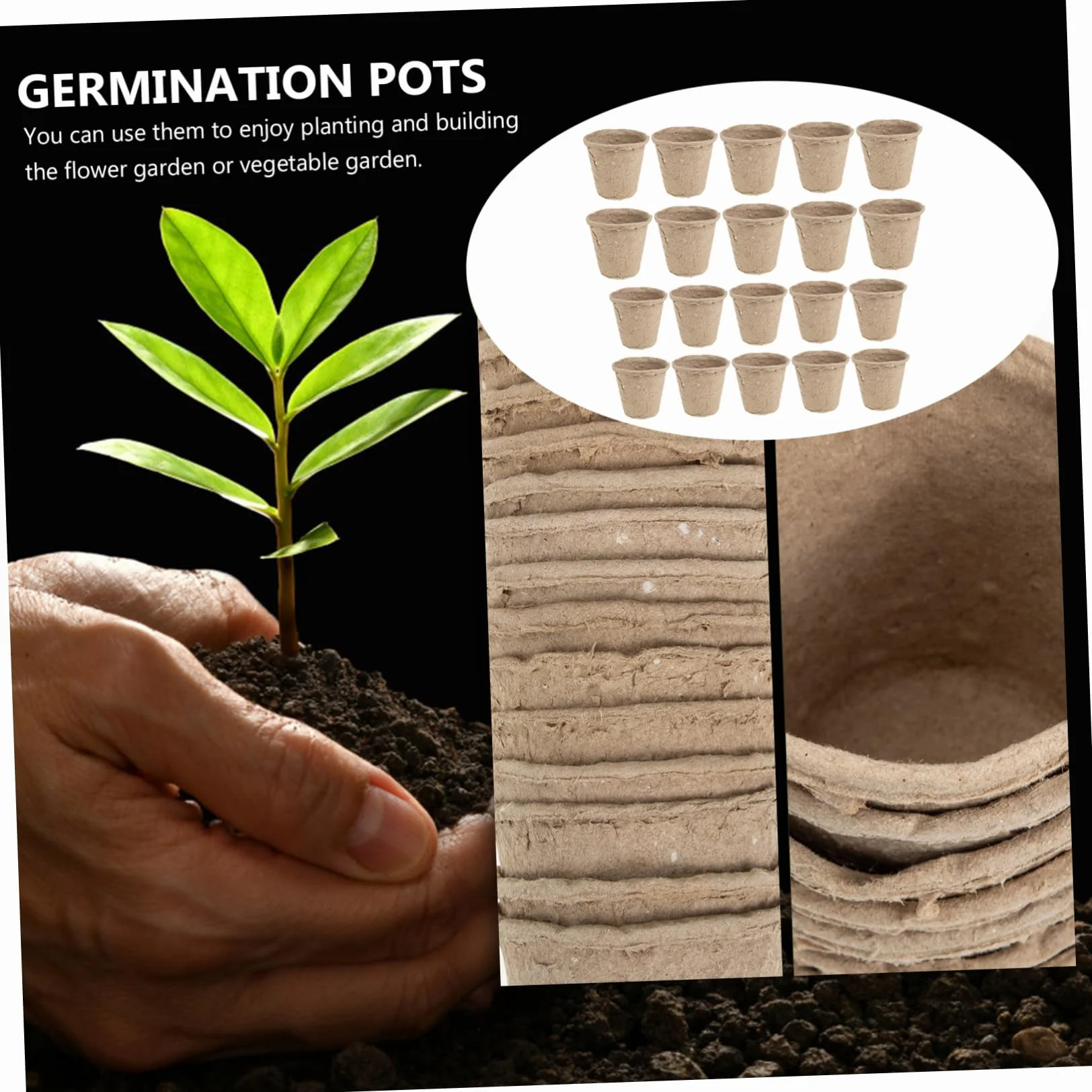 ORFOFE 40 pièces Pots de Semis Biodégradables Papier Pulp Ronds pour Jardinage