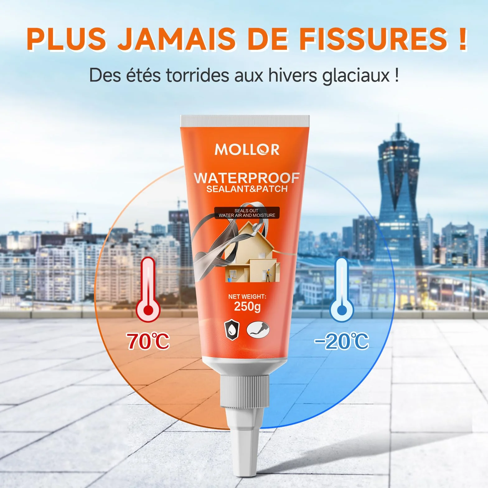Remplissage de fissures pour béton, mastic de ciment robuste, auto-nivelant pour allée, allée, terrasse, colle à calfeutrer étanche pour extérieur, gris, 250 g