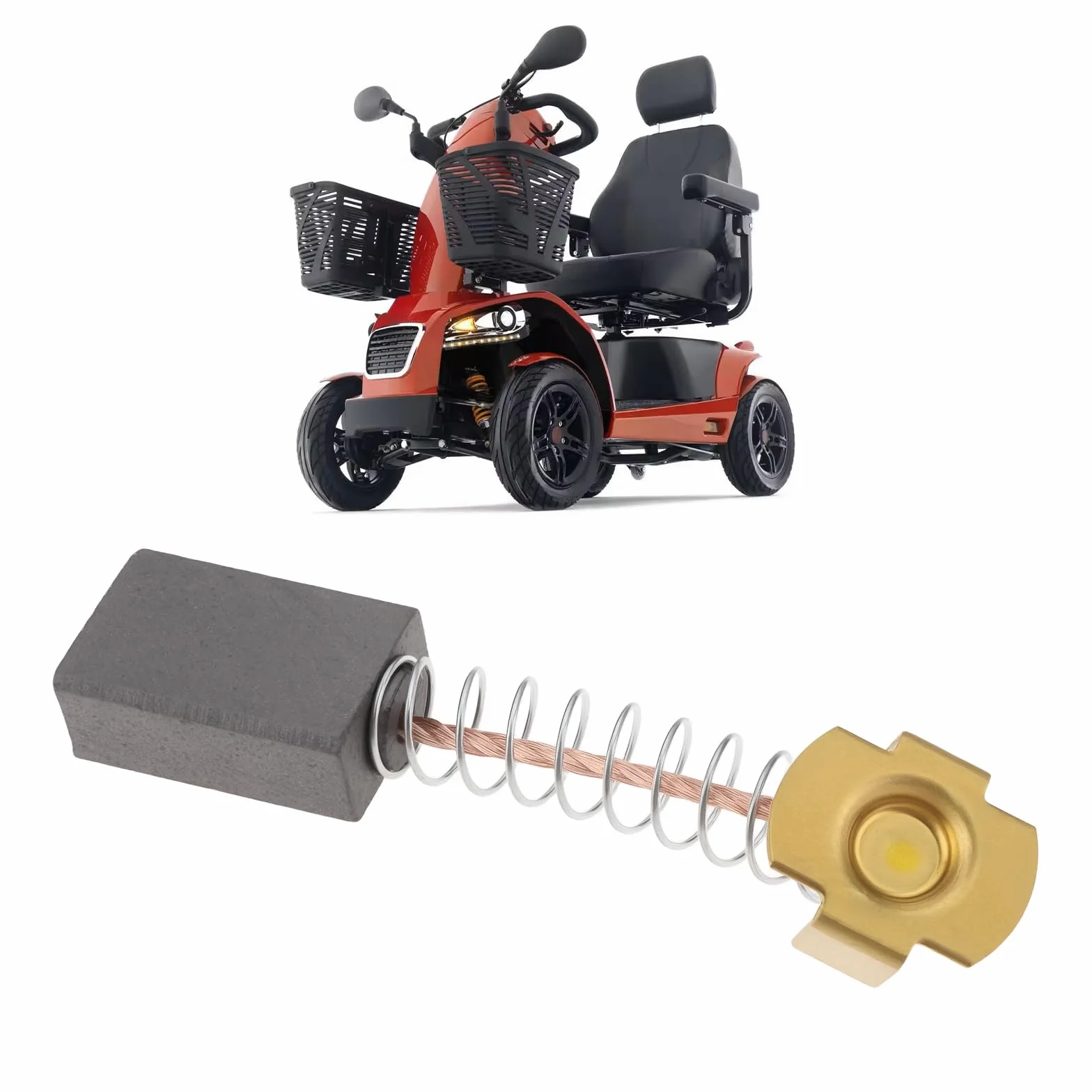 Lot de 2 Paires de Balais de Charbon pour Scooter électrique 6 X 10 X 16 Mm Compatible avec Free Rider