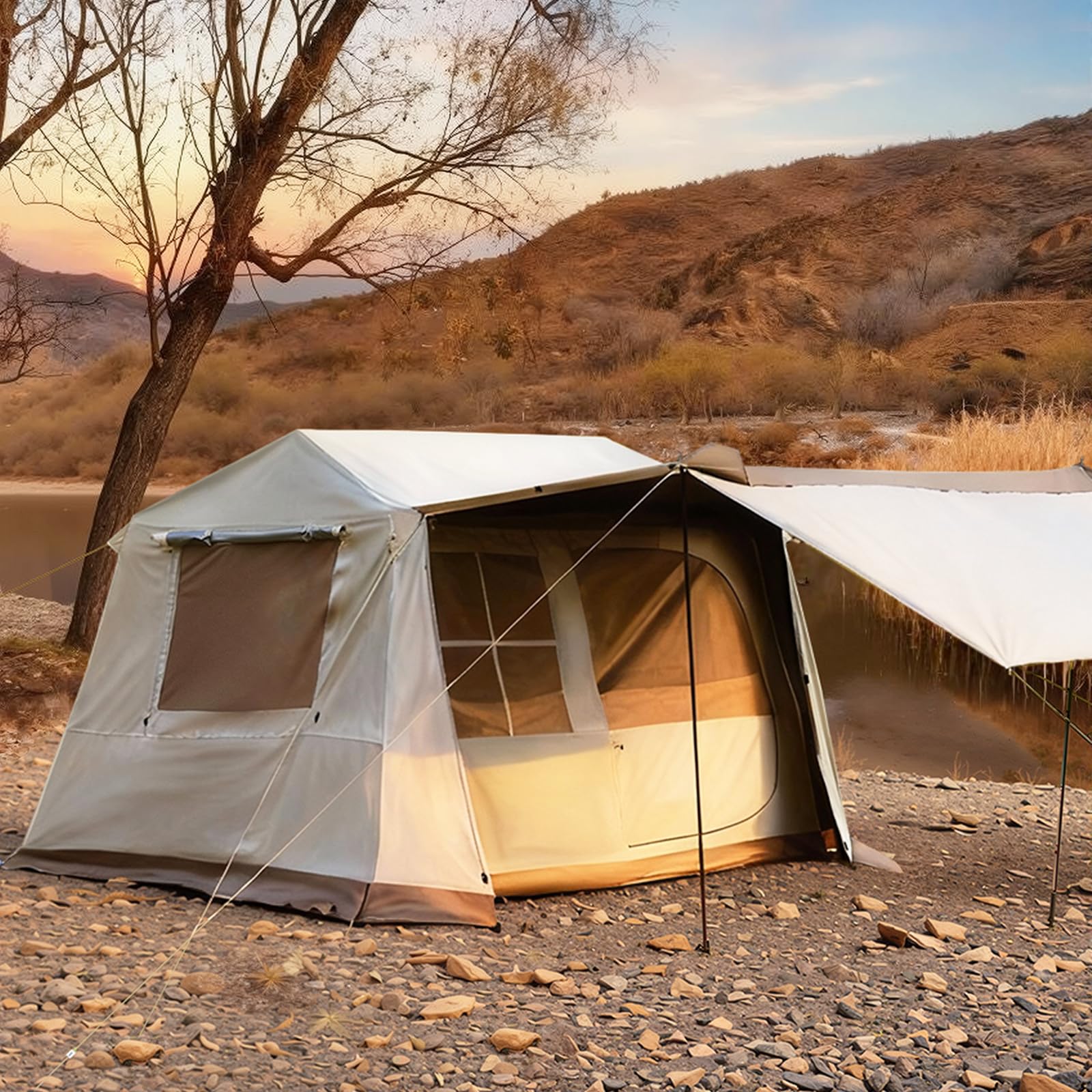 Quick-Setup Spacious Cabin Tent with Weather Protection