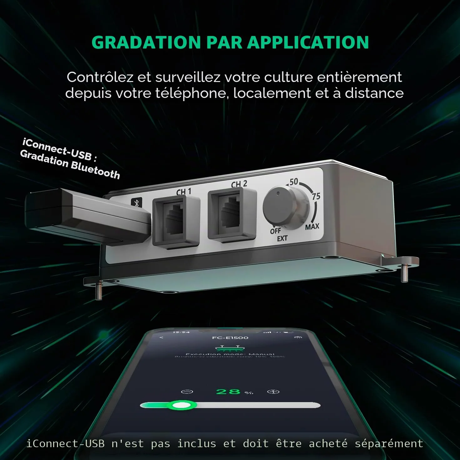 Mars Hydro FC1500 Smart Grow Box Kit complet 80x80x160 cm Lampe LED dimmable Samsung App Télécommande