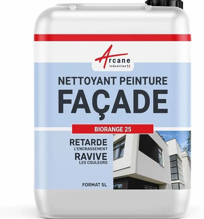 Nettoyant façade, rénovateur toiture, mur, crépis, plastique, rpe, peinture, enduits, béton, brique encrassée : Rénovateur facades - 5 L - ARCANE INDUSTRIES