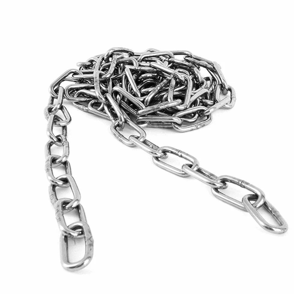 Chaîne en Acier Inoxydable 304 Solide et Robuste Avec Maillons Soudés en Acier pour clôture, Promenade et Chaîne de Chien, Chaîne De Séchage, Charge Maximale de 200KG, 4mm - 1 Mètre