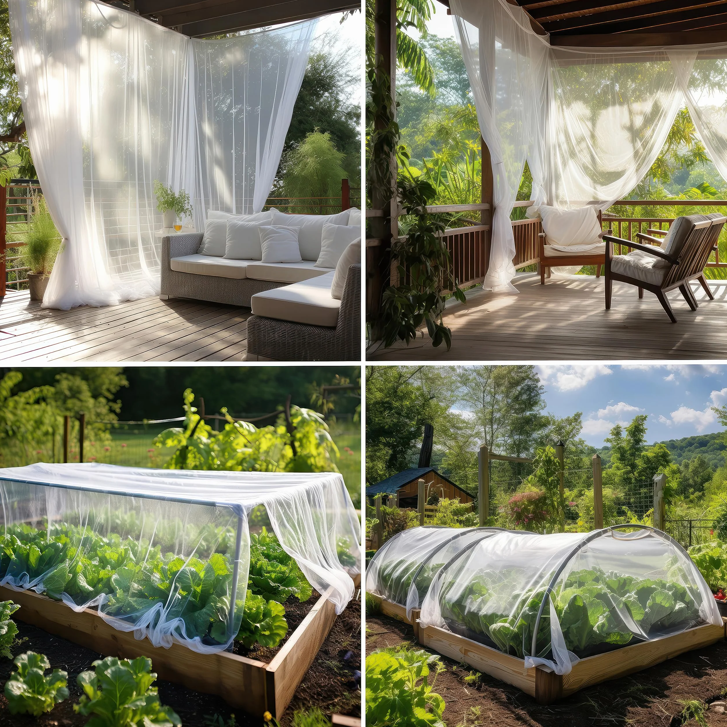 Filet Moustiquaire Blanc 3x3 Mètres Protection Anti-Insectes Maillage Fin Jardin