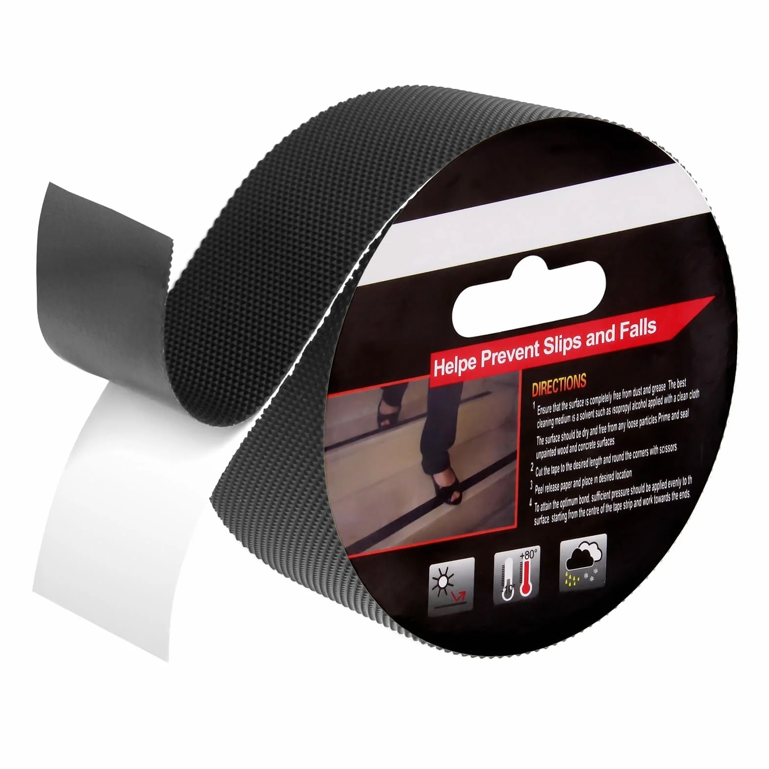 Ruban adhésif en caoutchouc – Imperméable ultra fort antidérapant pour poignées, bricolage, sécurité et confort – Alternative au super puissant pour tapis (5 cm x 3 m, noir)