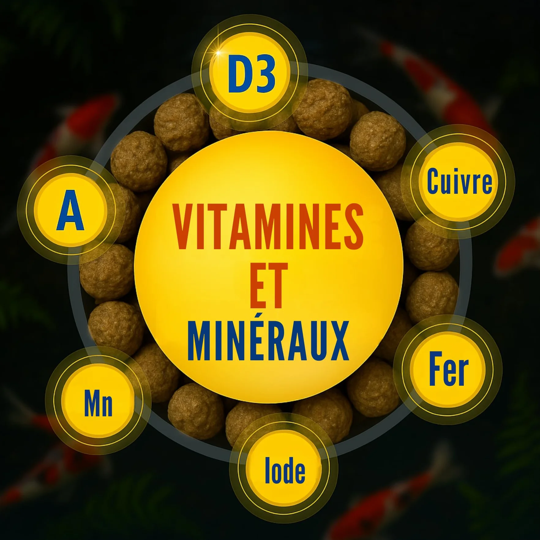 Nourriture pour carpes koï 10 kg 6 mm enrichi en astaxanthine et Paprika intensifie couleur pigmentation naturelle