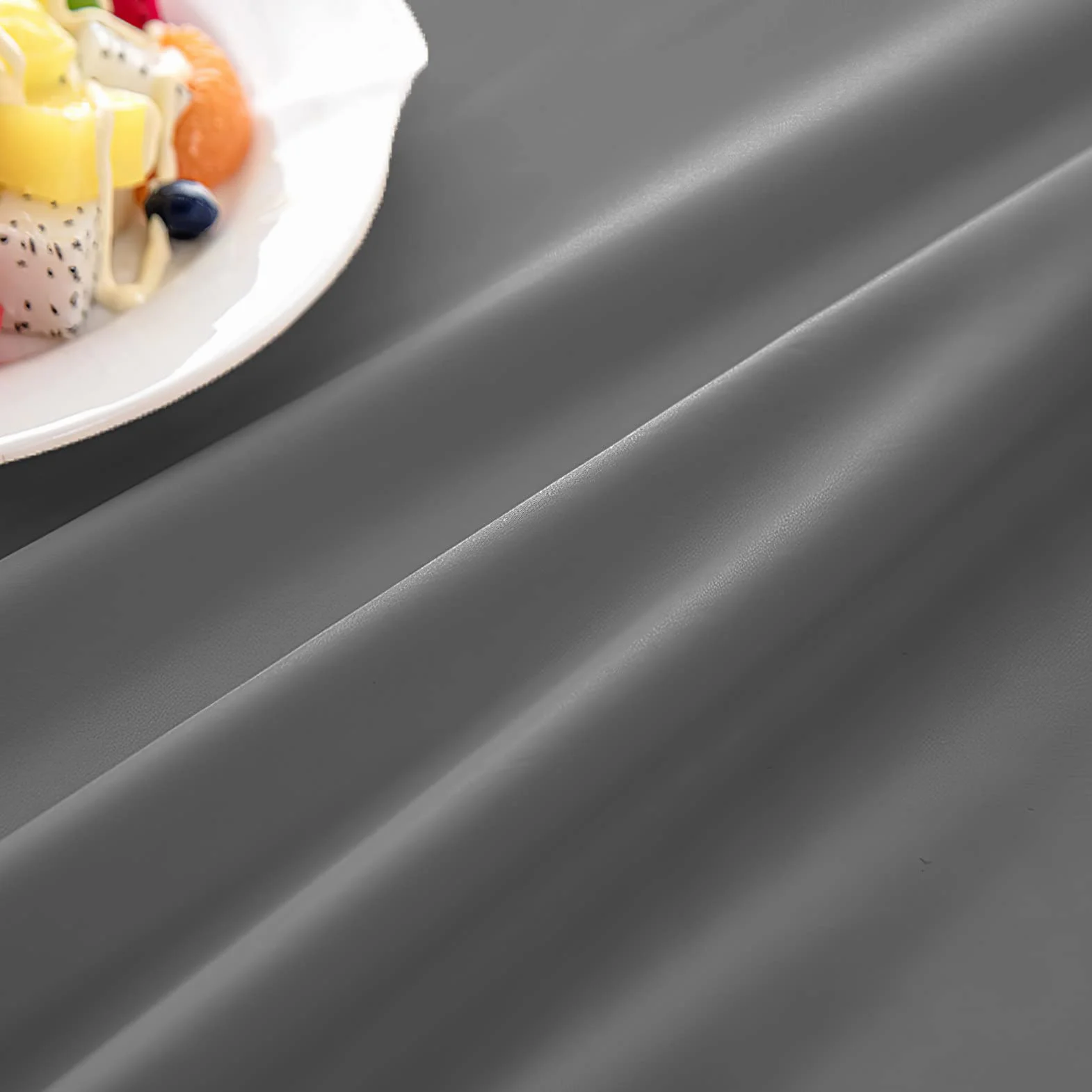 Nappe de Table Cuir PU Rectangulaire Imperméable Résistant à l'huile Gris 80x140 cm