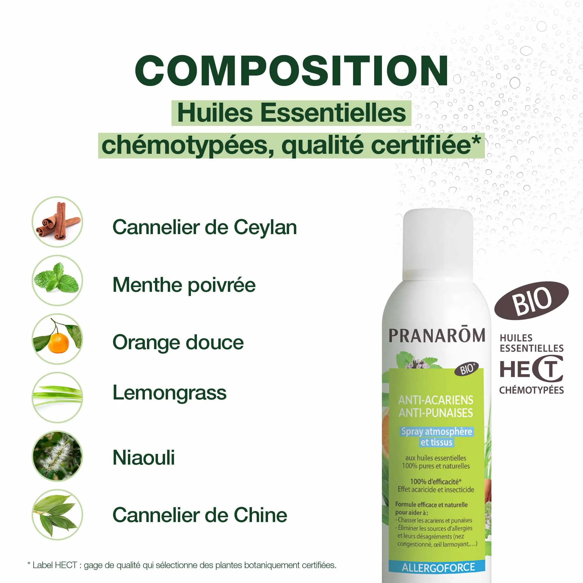 Pranarôm ALLERGOFORCE Spray anti-acariens et punaises de lit 150 ml