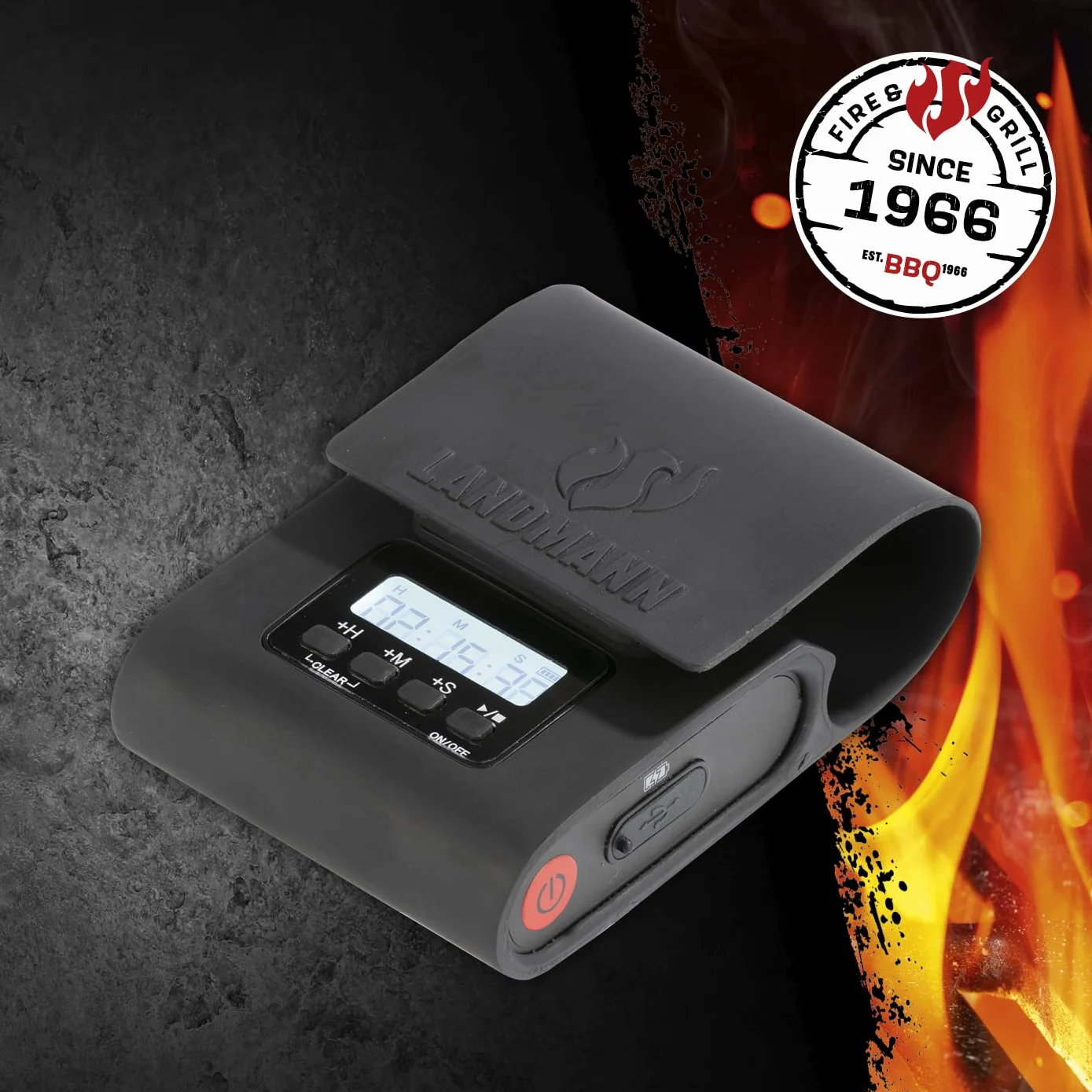 LANDMANN Lampe de barbecue magnétique LED rechargeable 100 lumens batterie lithium-ion