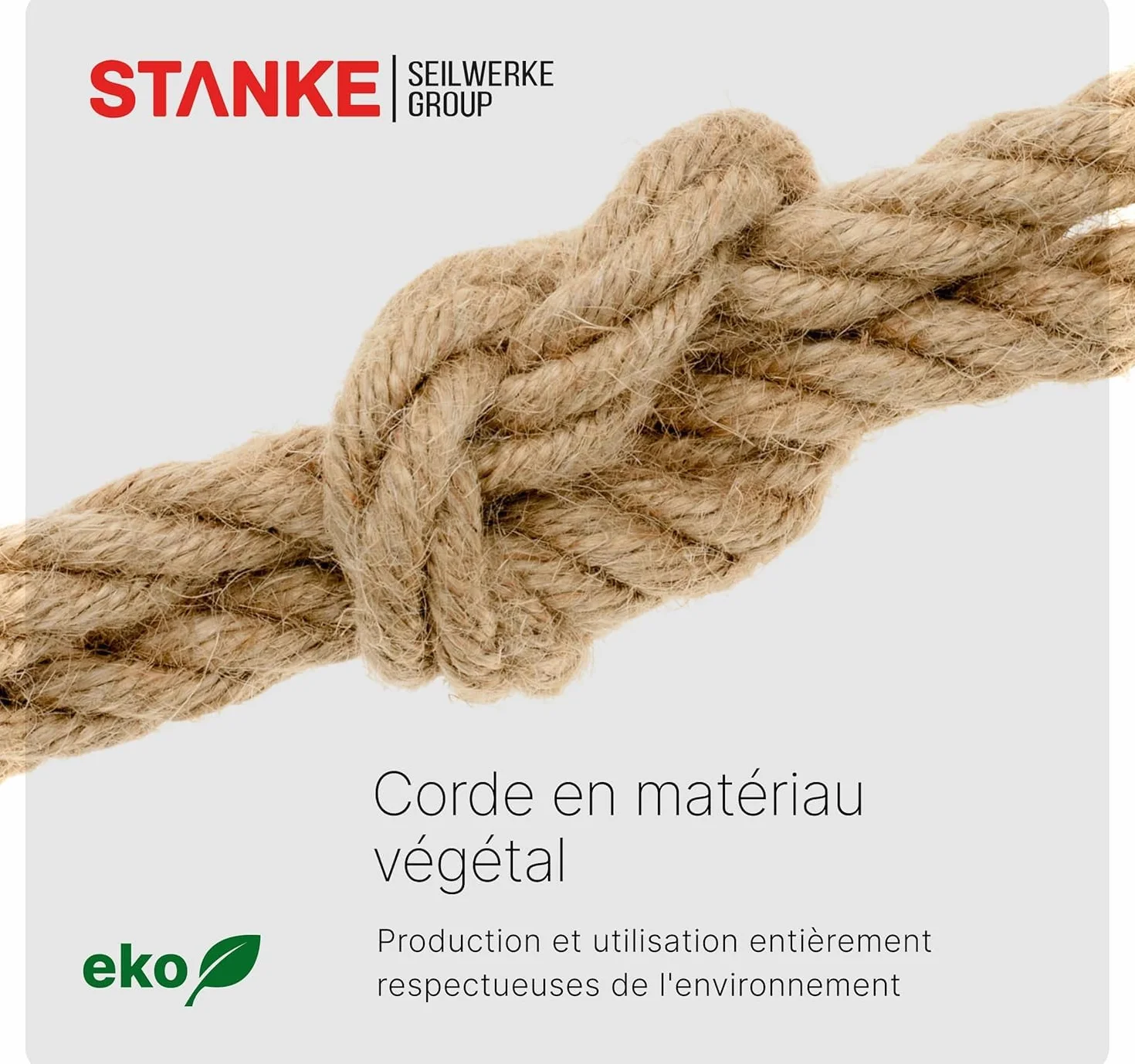 Seilwerk STANKE Corde de Jute Fibres Naturelles enroulées gréement la rambarde de sécurité 1mm 50m