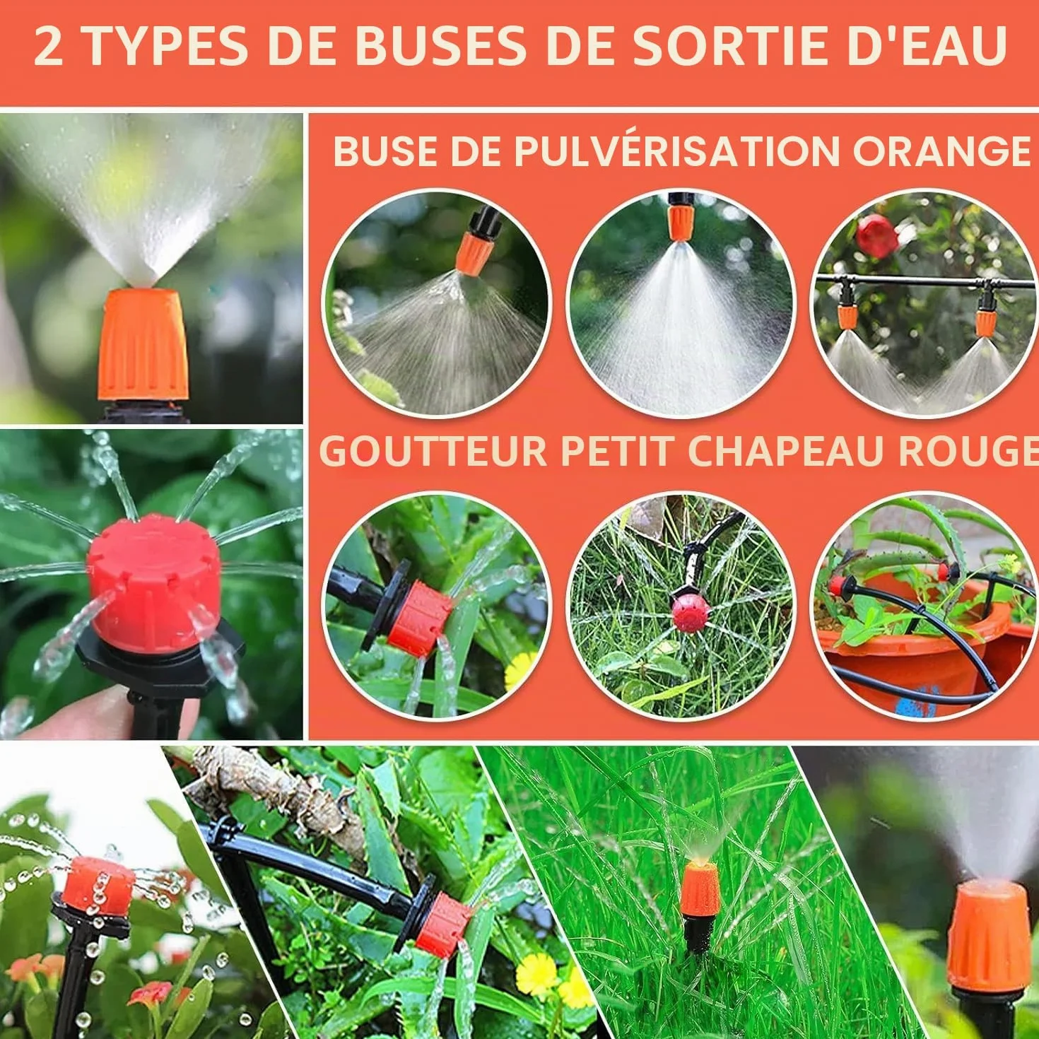 Kit d'irrigation Goutte à Goutte Automatique 263Pcs avec 40m+10m Tuyau, Système d'arrosage pour Jardin